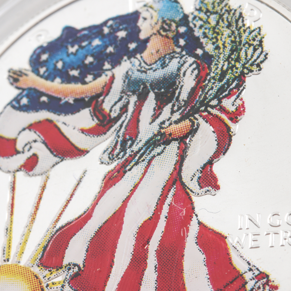 1999 Colored Uncirculated Silver Eagle Dollar