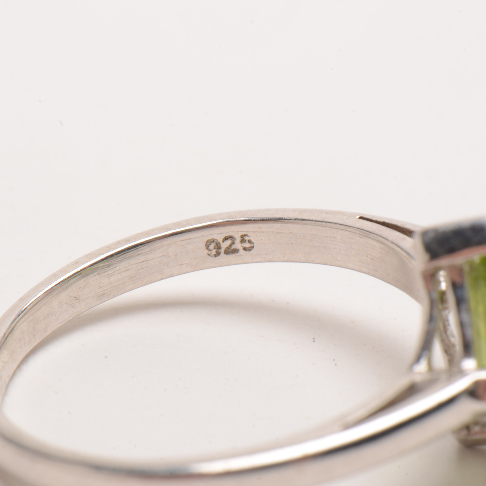 Three Contemporary Sterling Peridot Rings