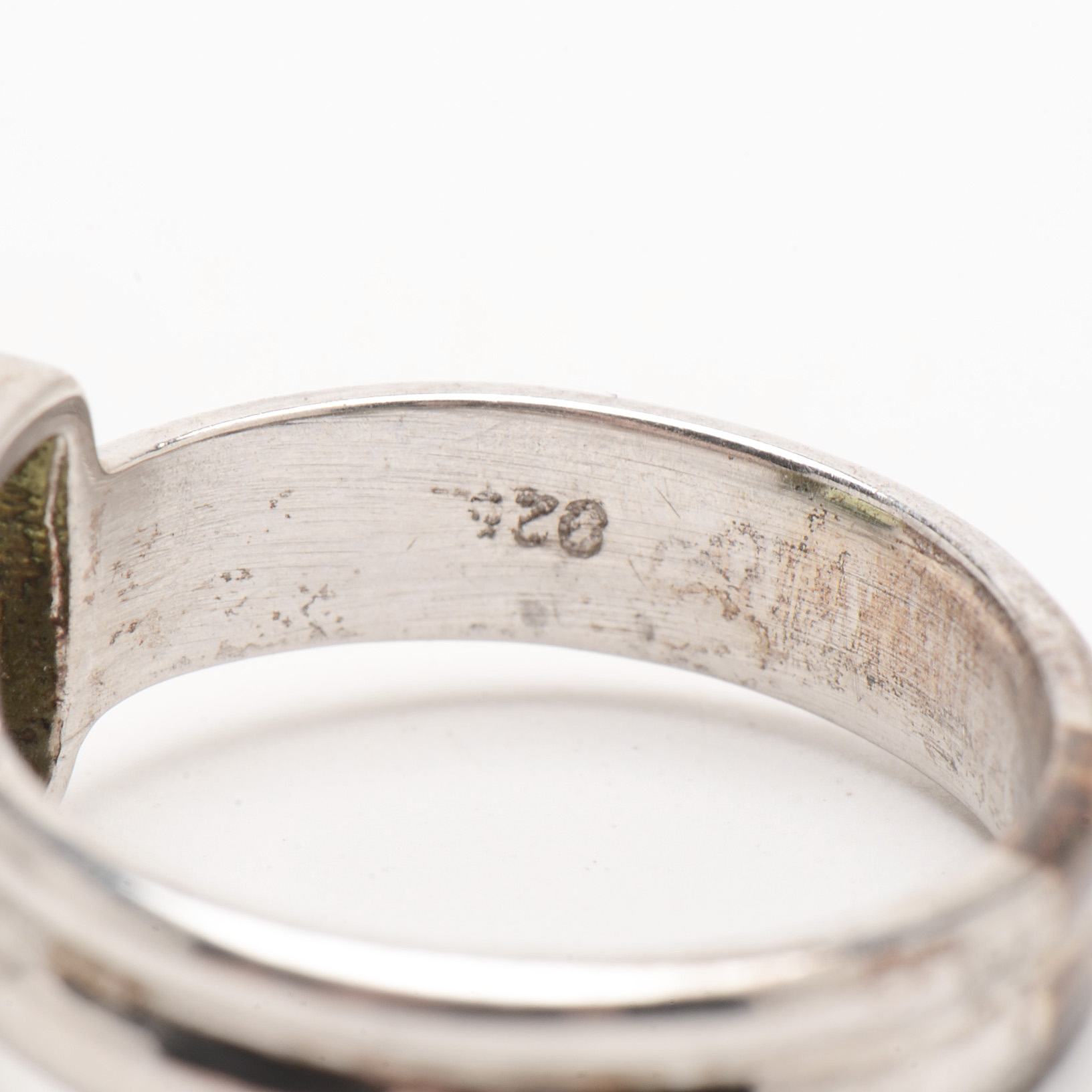 Three Contemporary Sterling Peridot Rings