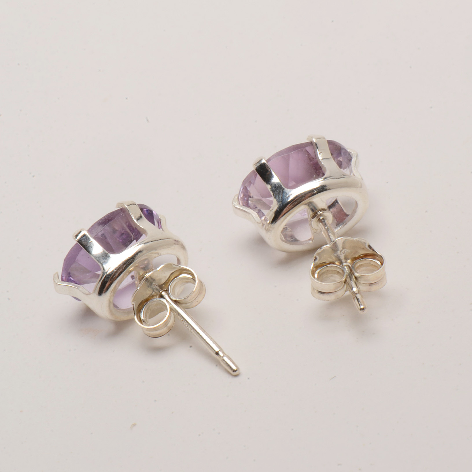 Sterling Amethyst Earring and Necklace Ensemble