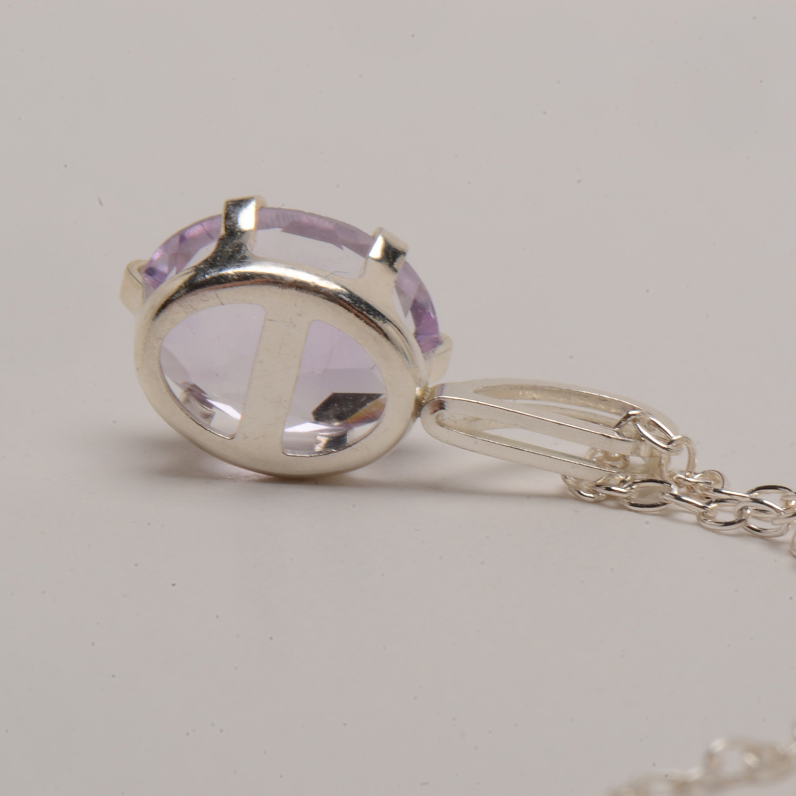 Sterling Amethyst Earring and Necklace Ensemble
