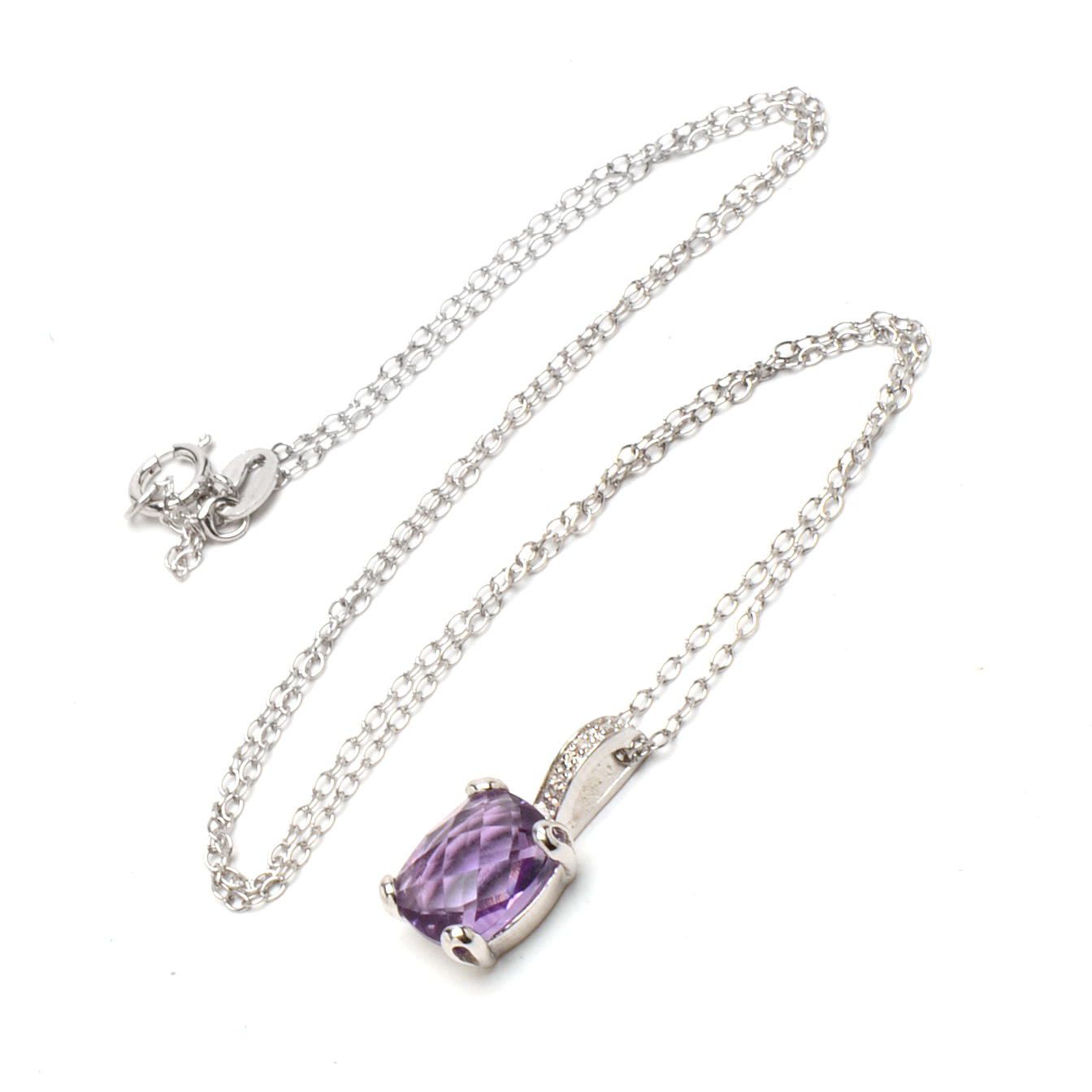 Sterling Silver Amethyst Pendant Necklace