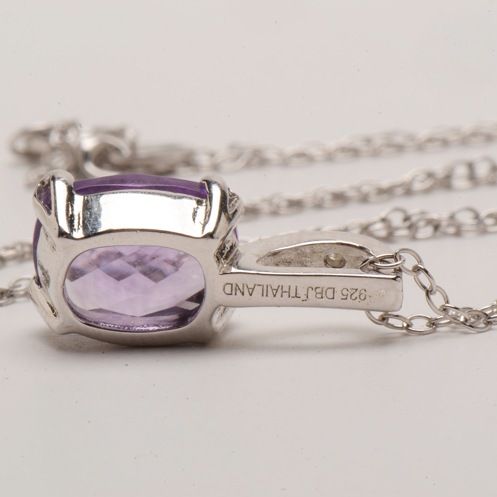 Sterling Silver Amethyst Pendant Necklace
