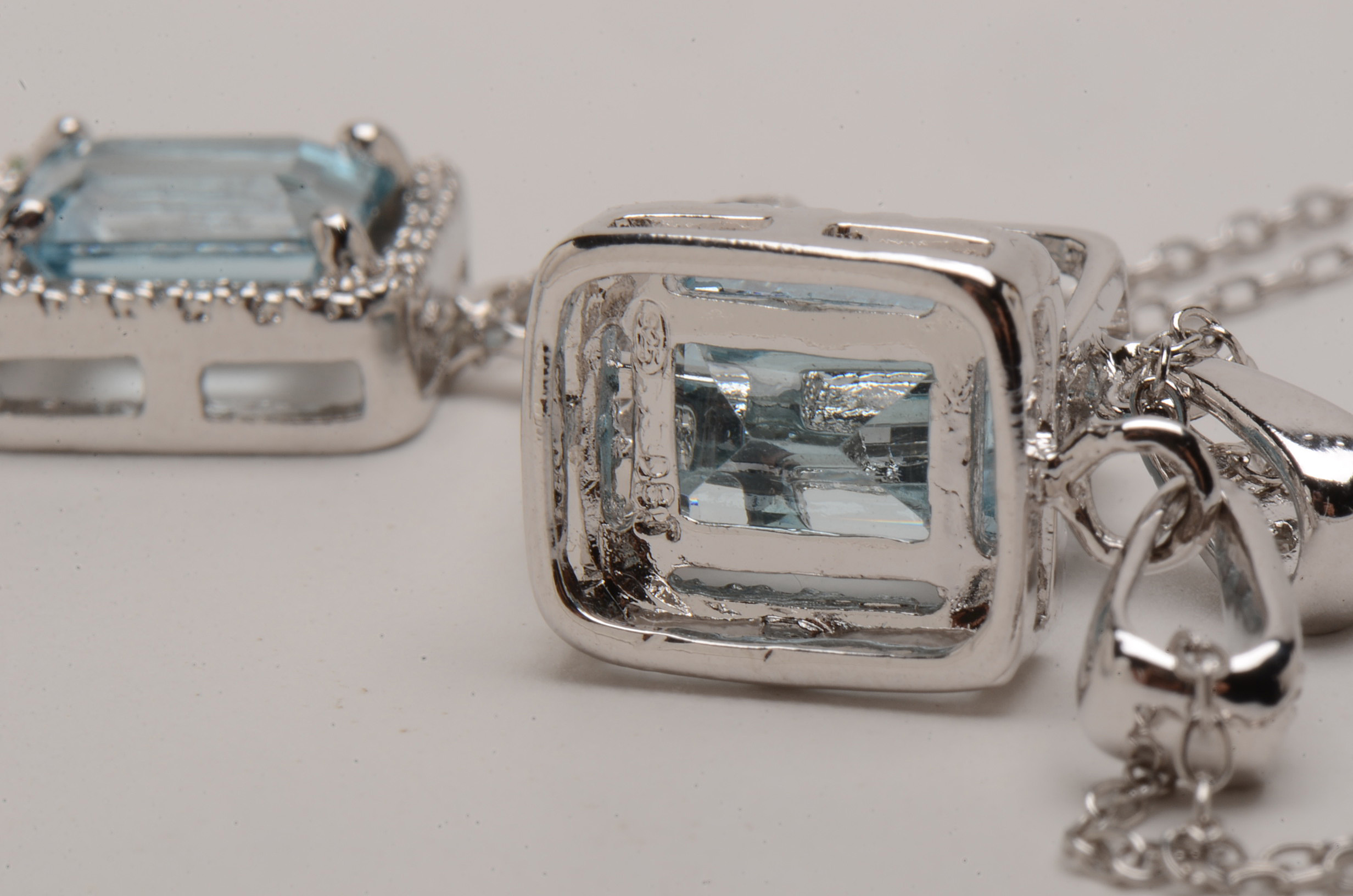 Sterling Blue Topaz and Diamond Necklace and Earring Sets