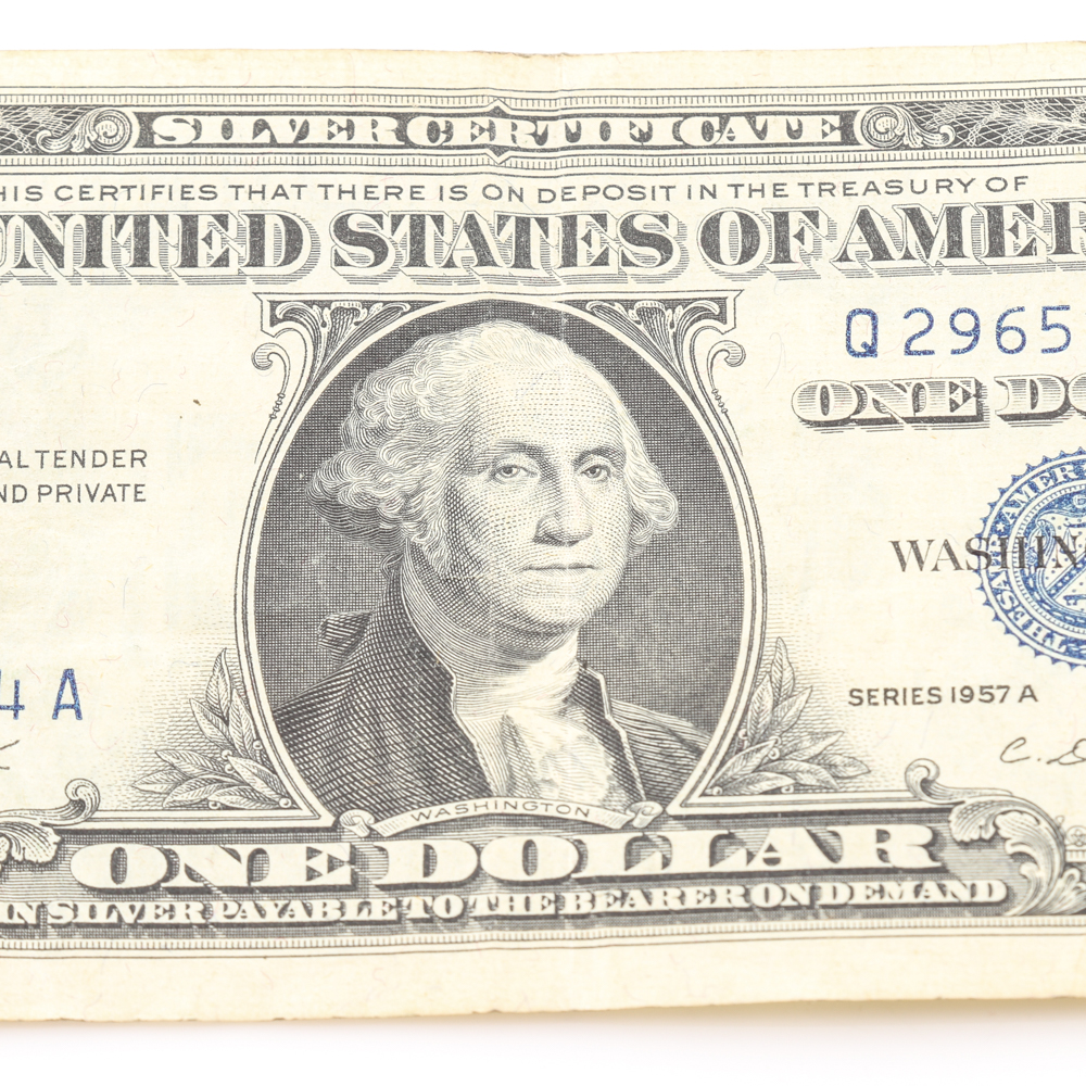 Group of (49) Series 1935 and 1957 Blue Seal $1 Silver Certificates