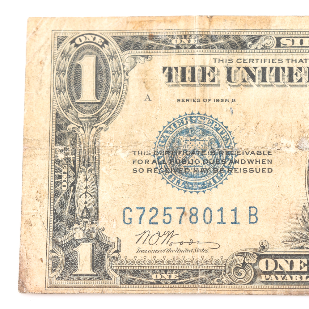 Series 1928-B Blue Seal $1 Silver Certificate