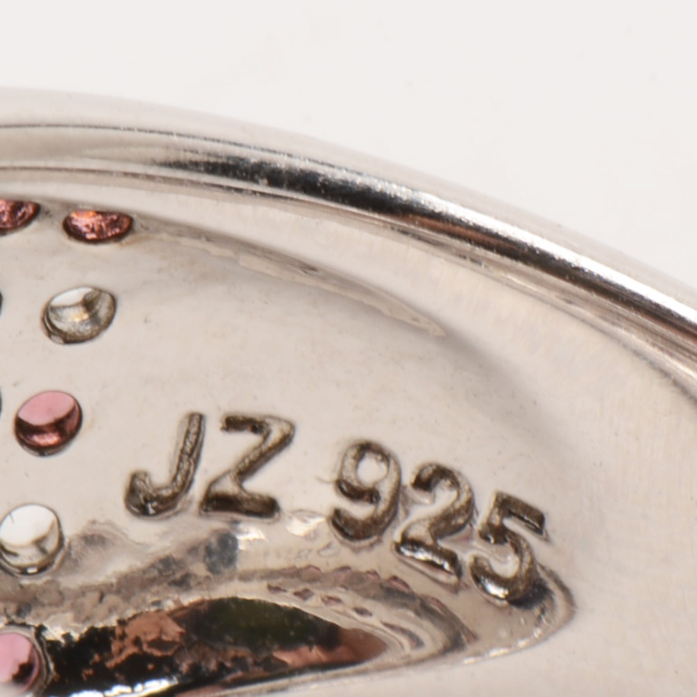 Sterling Silver Charoite Ring with Zircon and Garnet