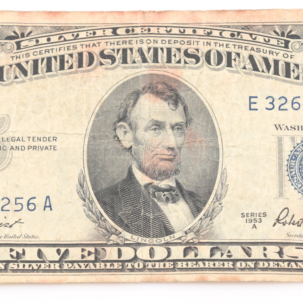 Series 1953-A Blue Seal $5 Silver Certificate