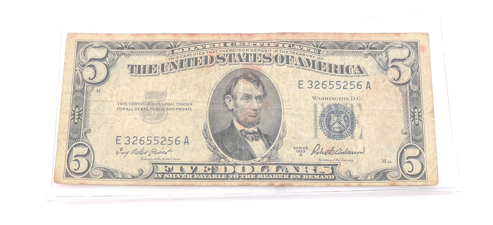 Series 1953-A Blue Seal $5 Silver Certificate