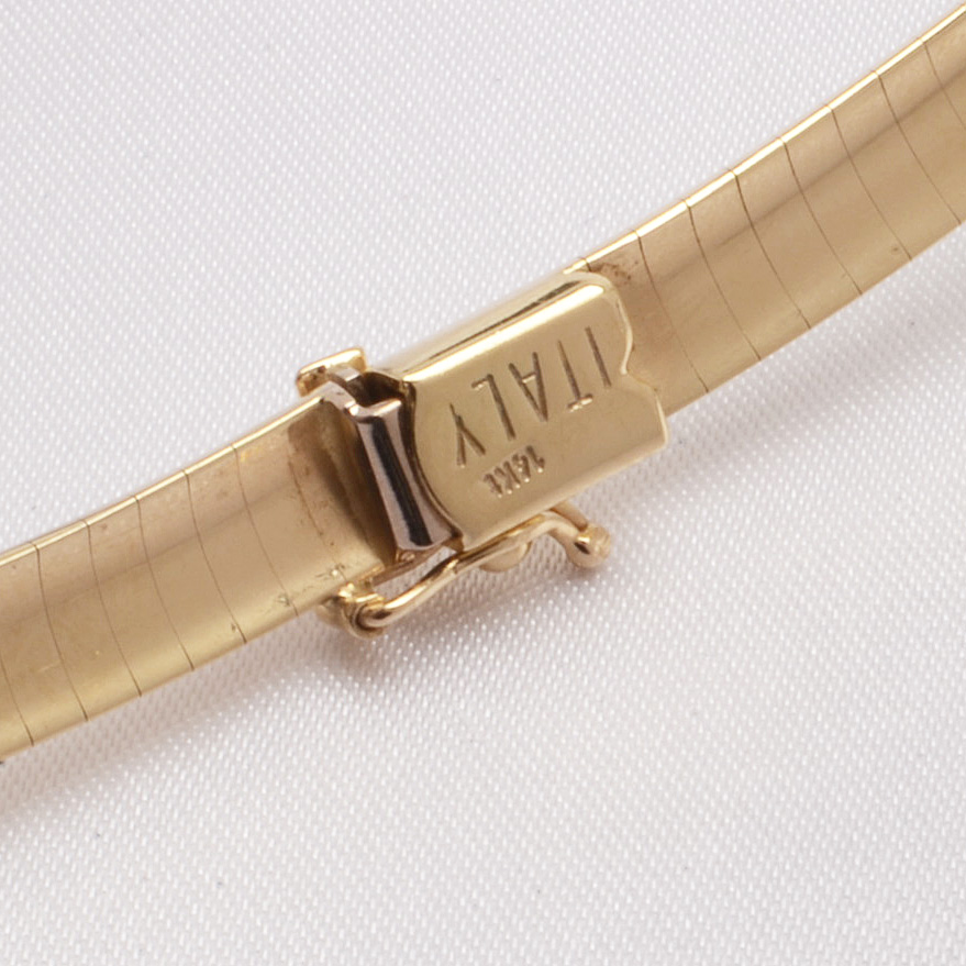 14K Yellow Gold Omega Necklace