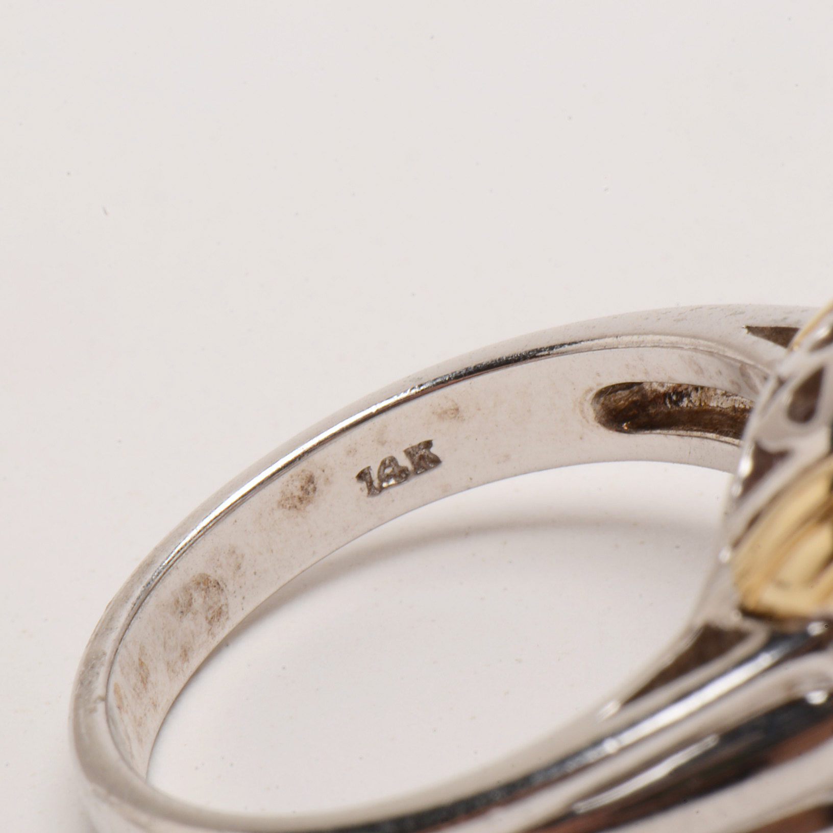 Six Sterling Amethyst Rings with Gold and Diamond Accents