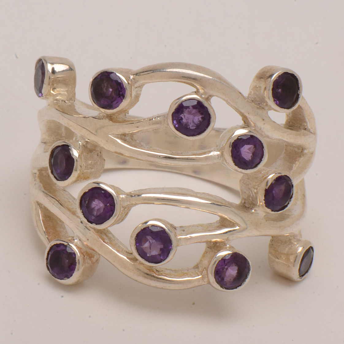 Sterling Rings Featuring Iolite and Amethyst