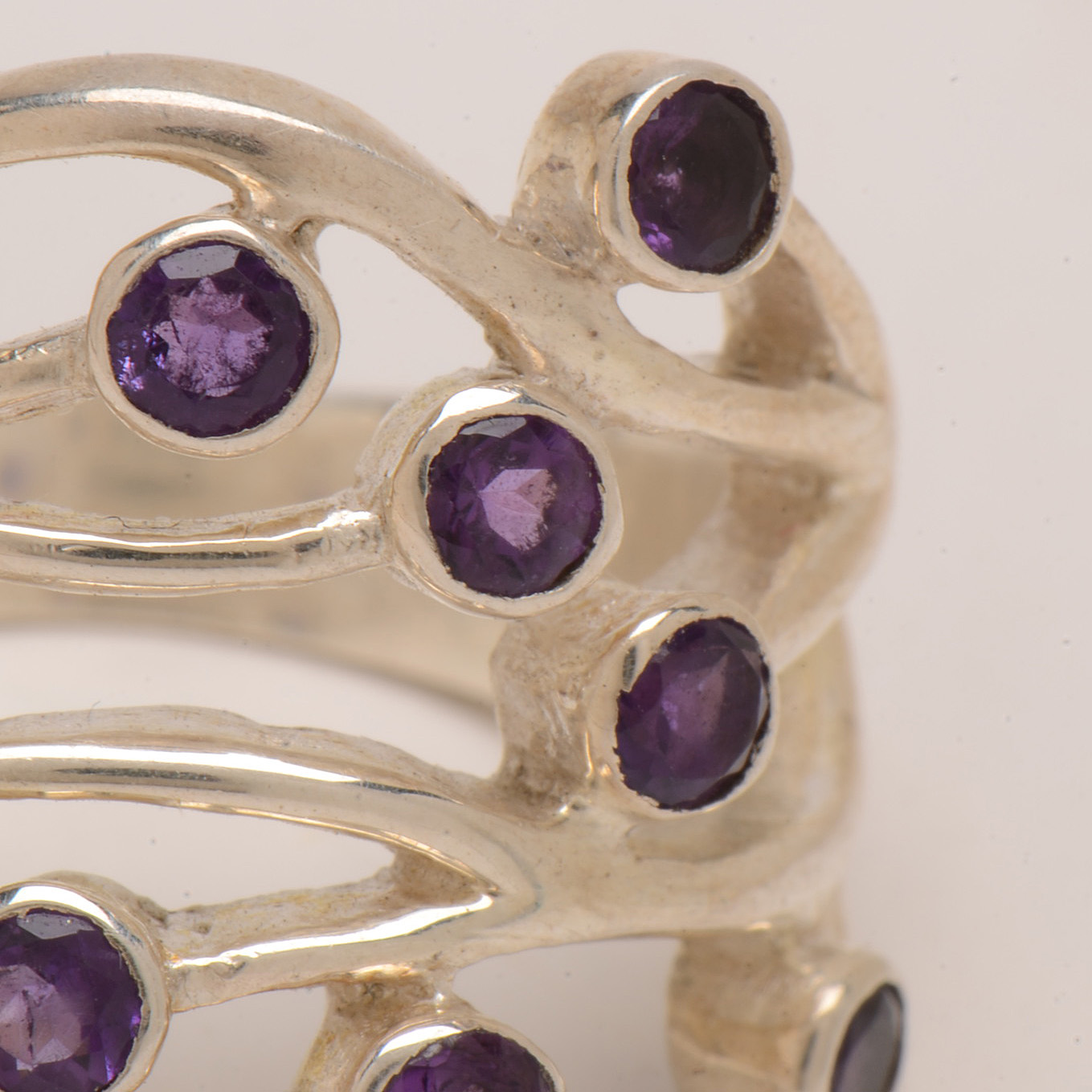 Sterling Rings Featuring Iolite and Amethyst