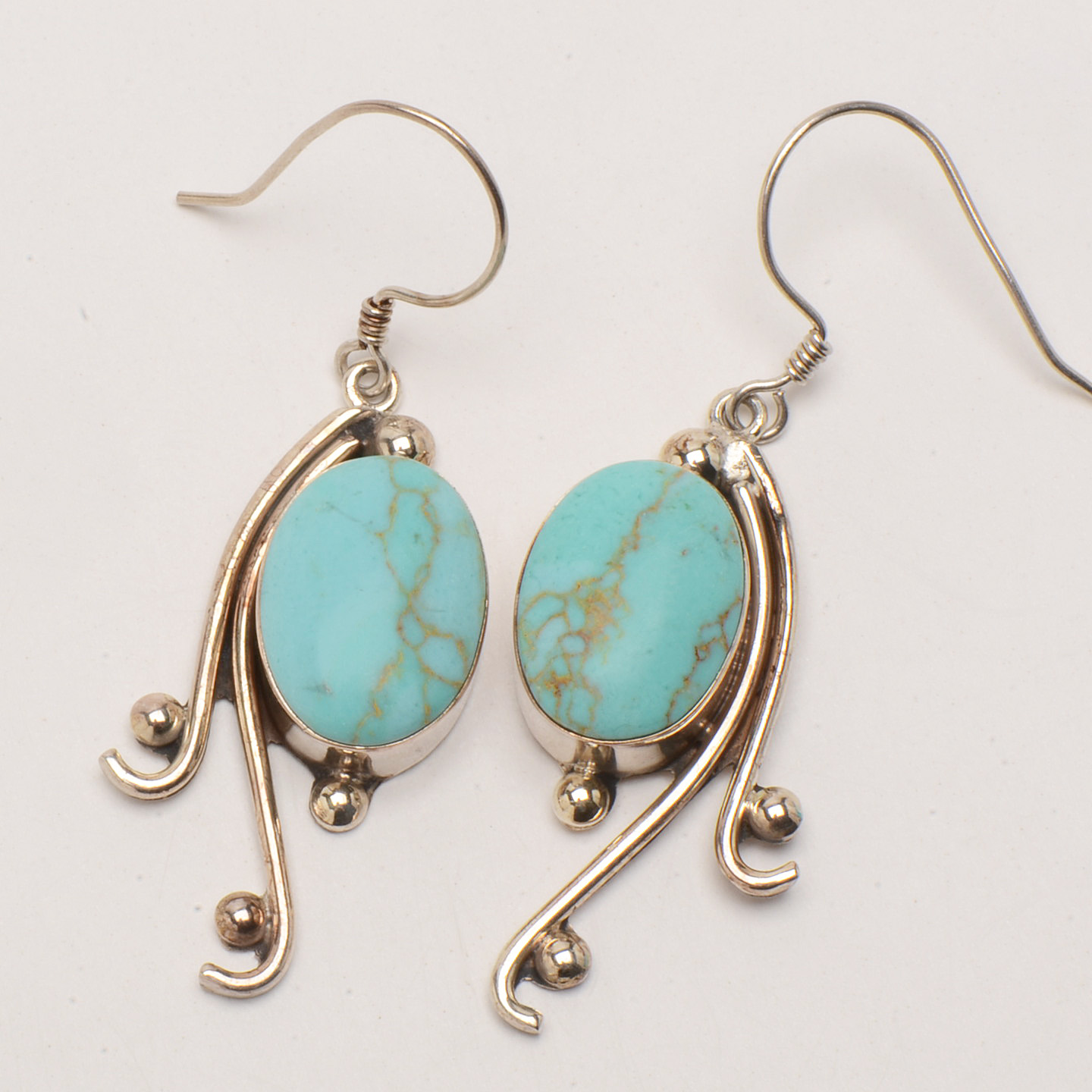 Sterling Dyed Howlite Earrings and Pendant