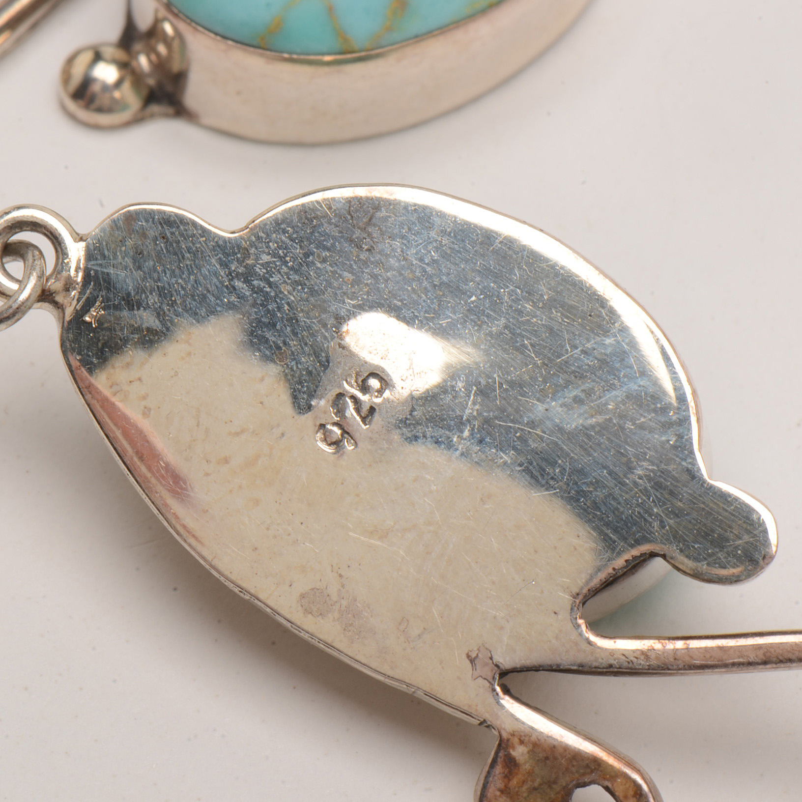 Sterling Dyed Howlite Earrings and Pendant