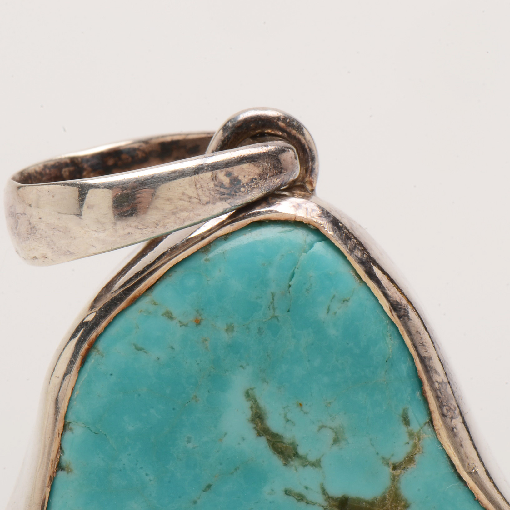 Sterling Slide Pendant Set with Turquoise