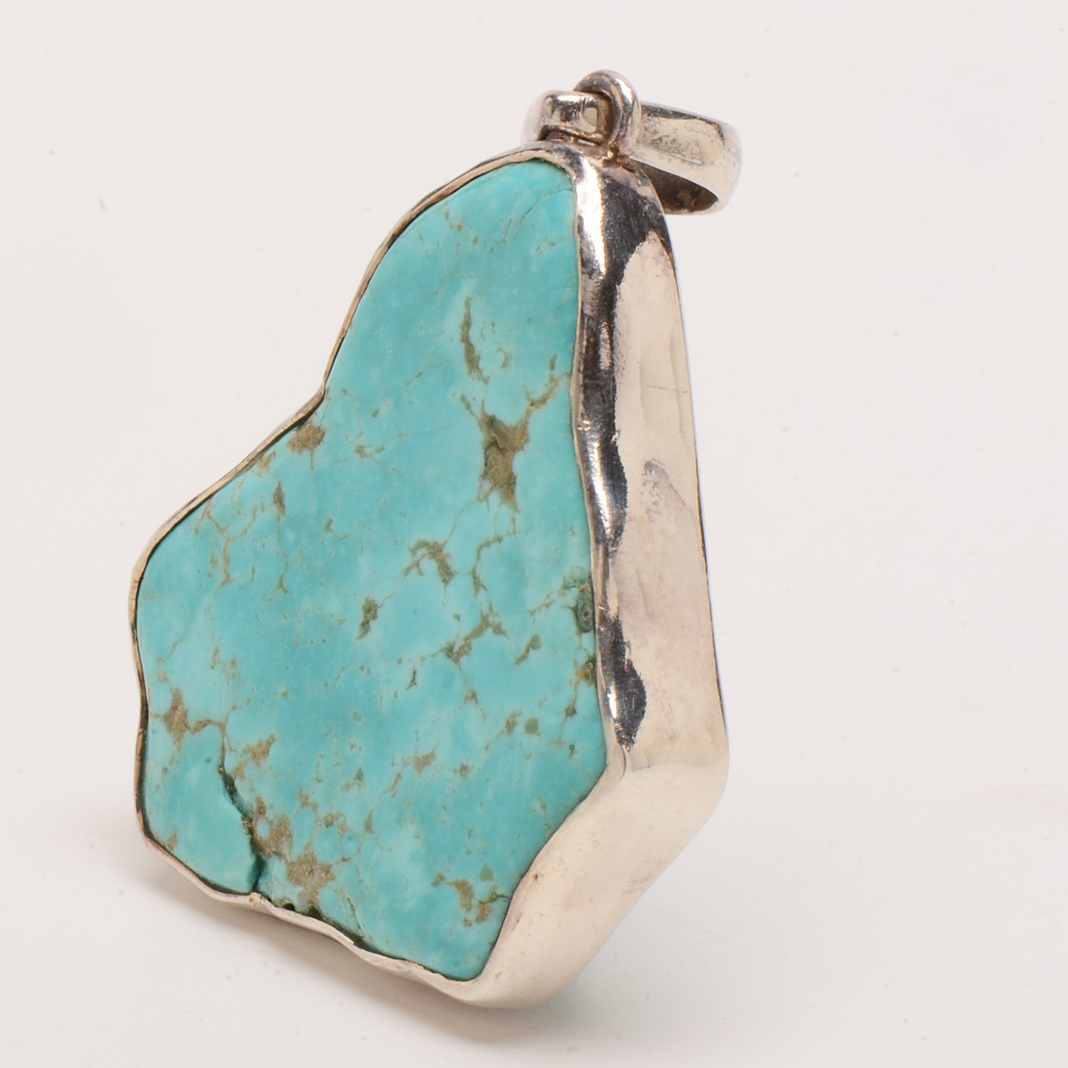 Sterling Slide Pendant Set with Turquoise