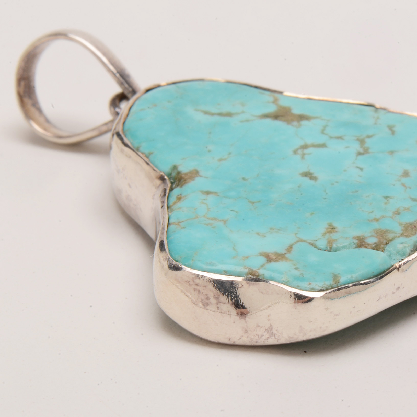 Sterling Slide Pendant Set with Turquoise