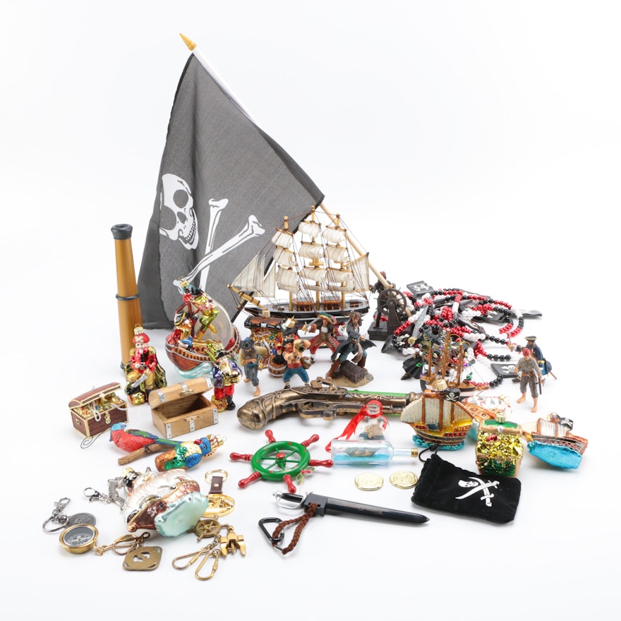 Pirate and Nautically-Themed Decor Including Ornaments