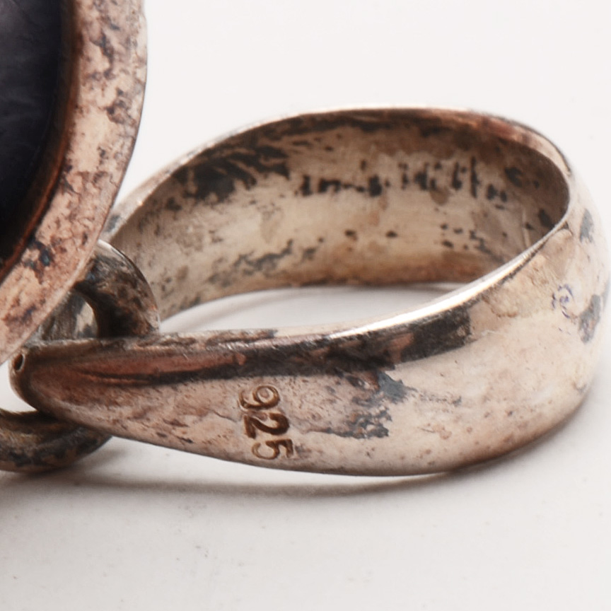 Sterling Slide Pendant Set with Kyanite and Dyed Agate