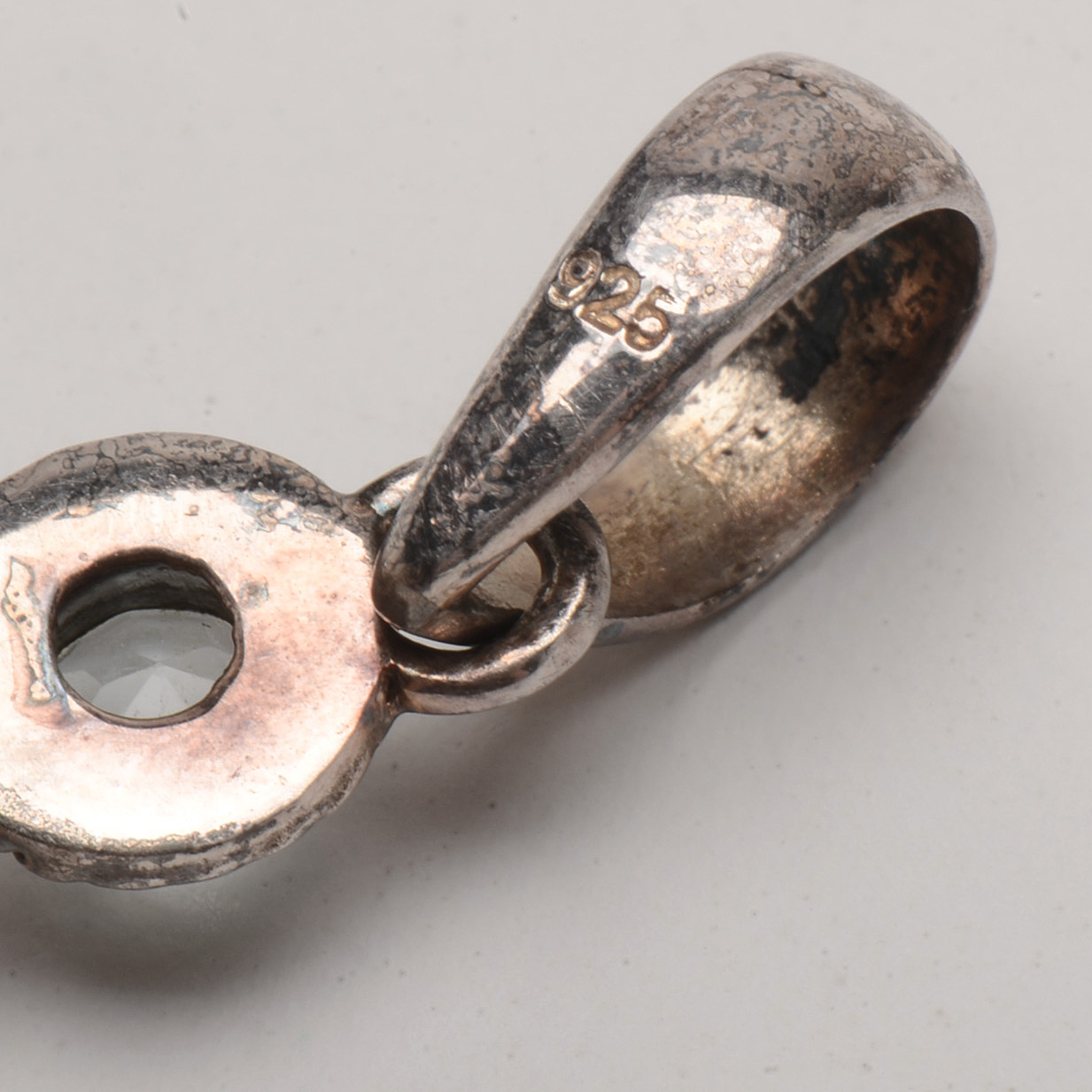 Two Sterling Slide Pendants Set with Druzy Quartz and Topaz