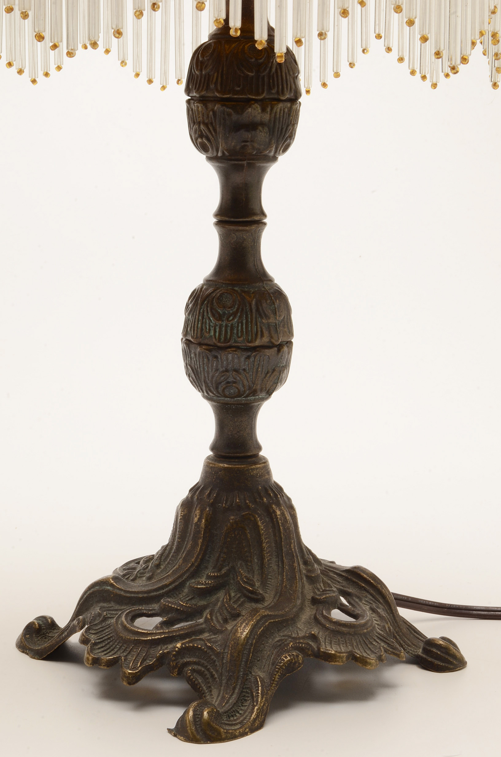 Pair of Table Lamps with Art Glass Shades