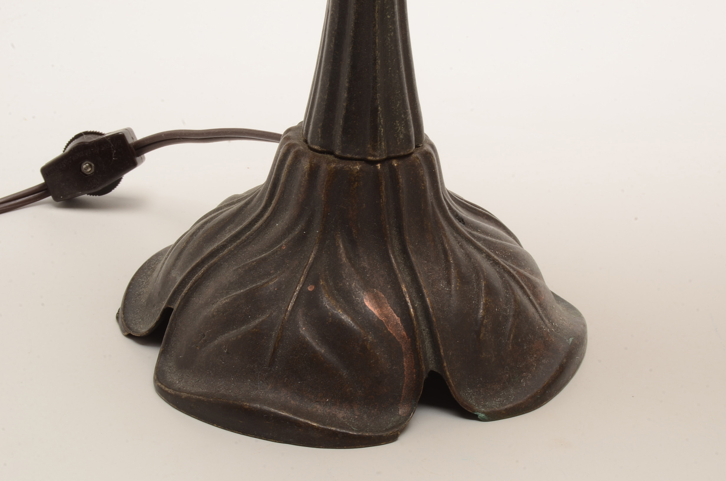 Pair of Table Lamps with Art Glass Shades