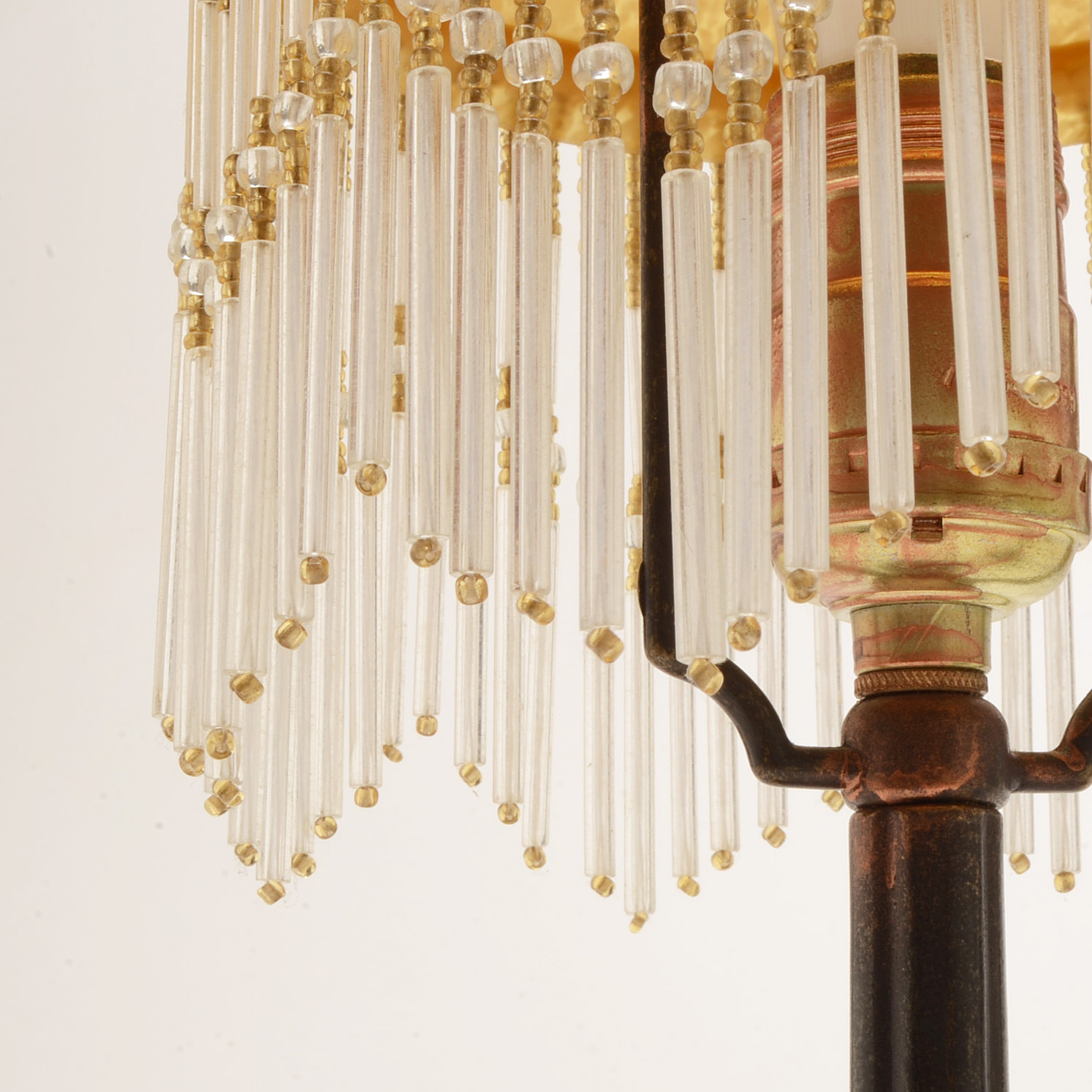 Pair of Table Lamps with Art Glass Shades