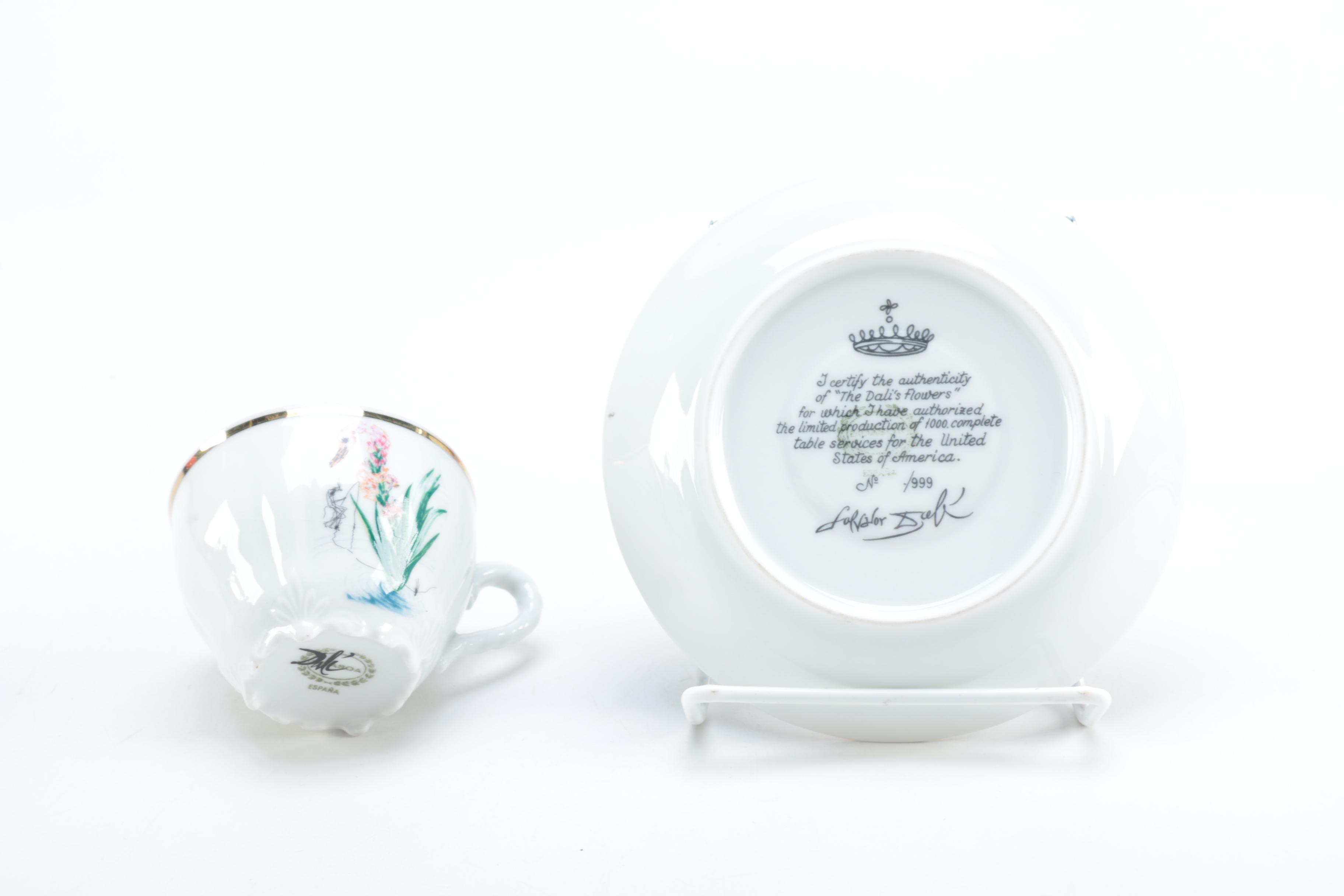 Salvador Dali "The Dali's Flowers" Spanish Porcelain Tableware
