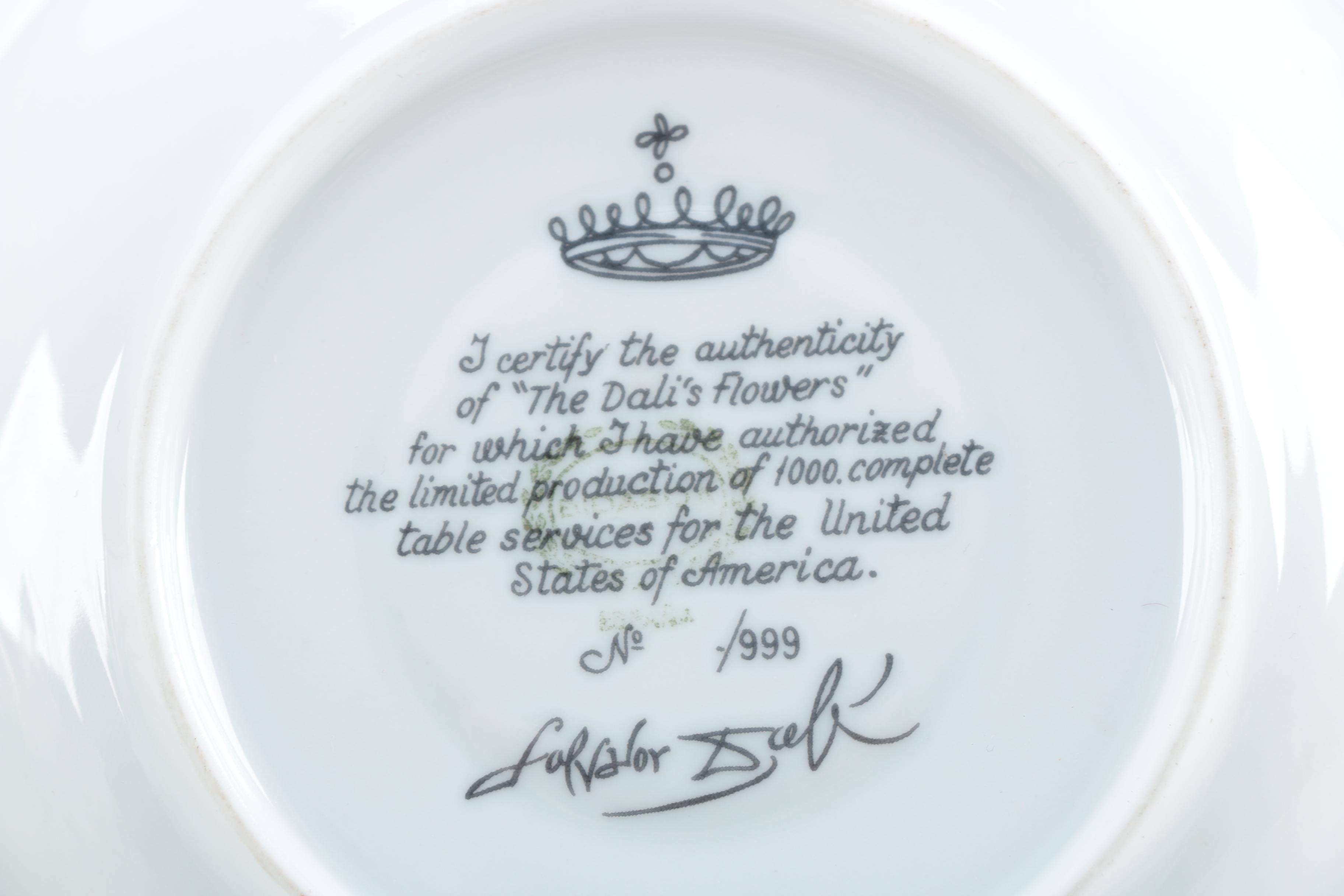 Salvador Dali "The Dali's Flowers" Spanish Porcelain Tableware