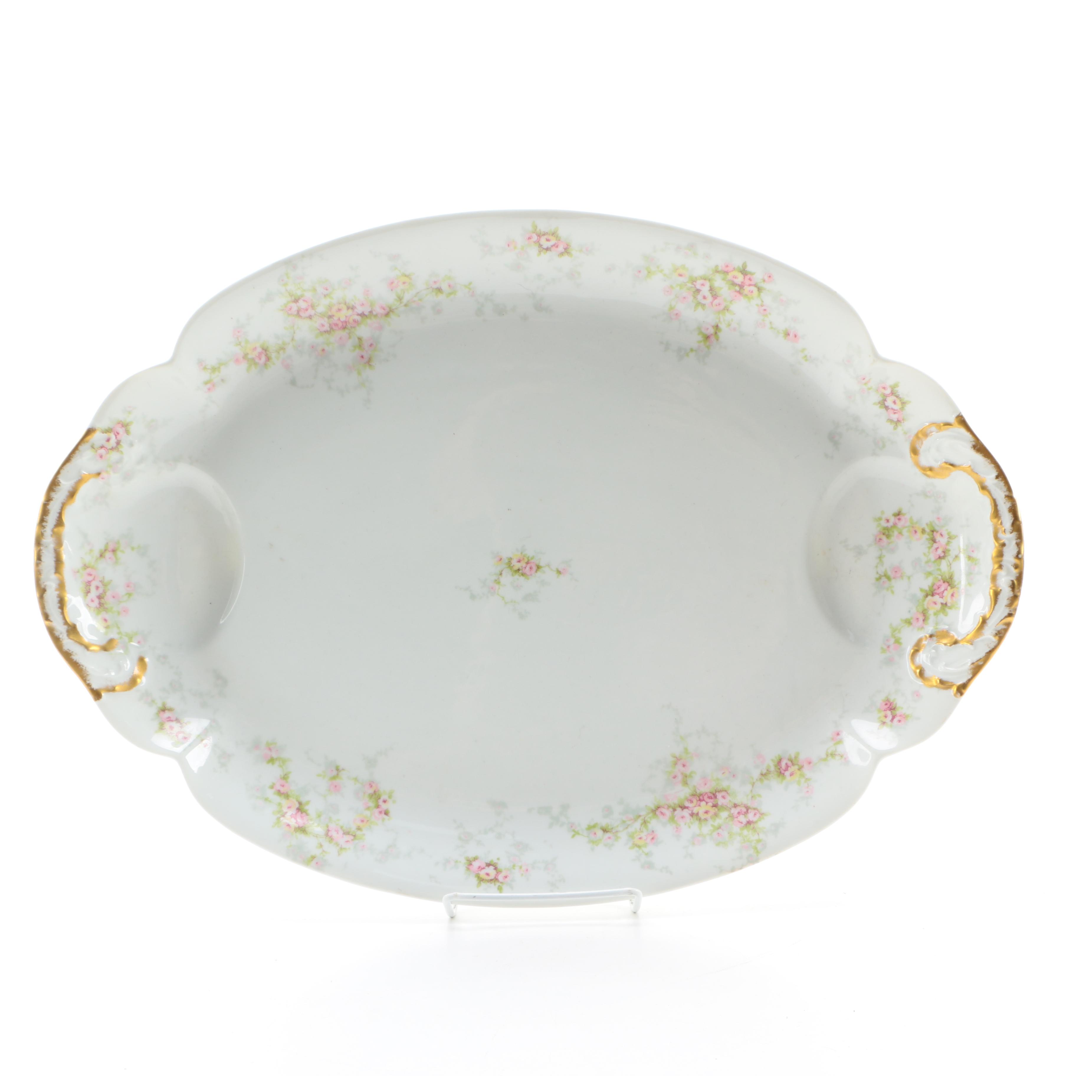 Limoges Porcelain Floral Serving Dish
