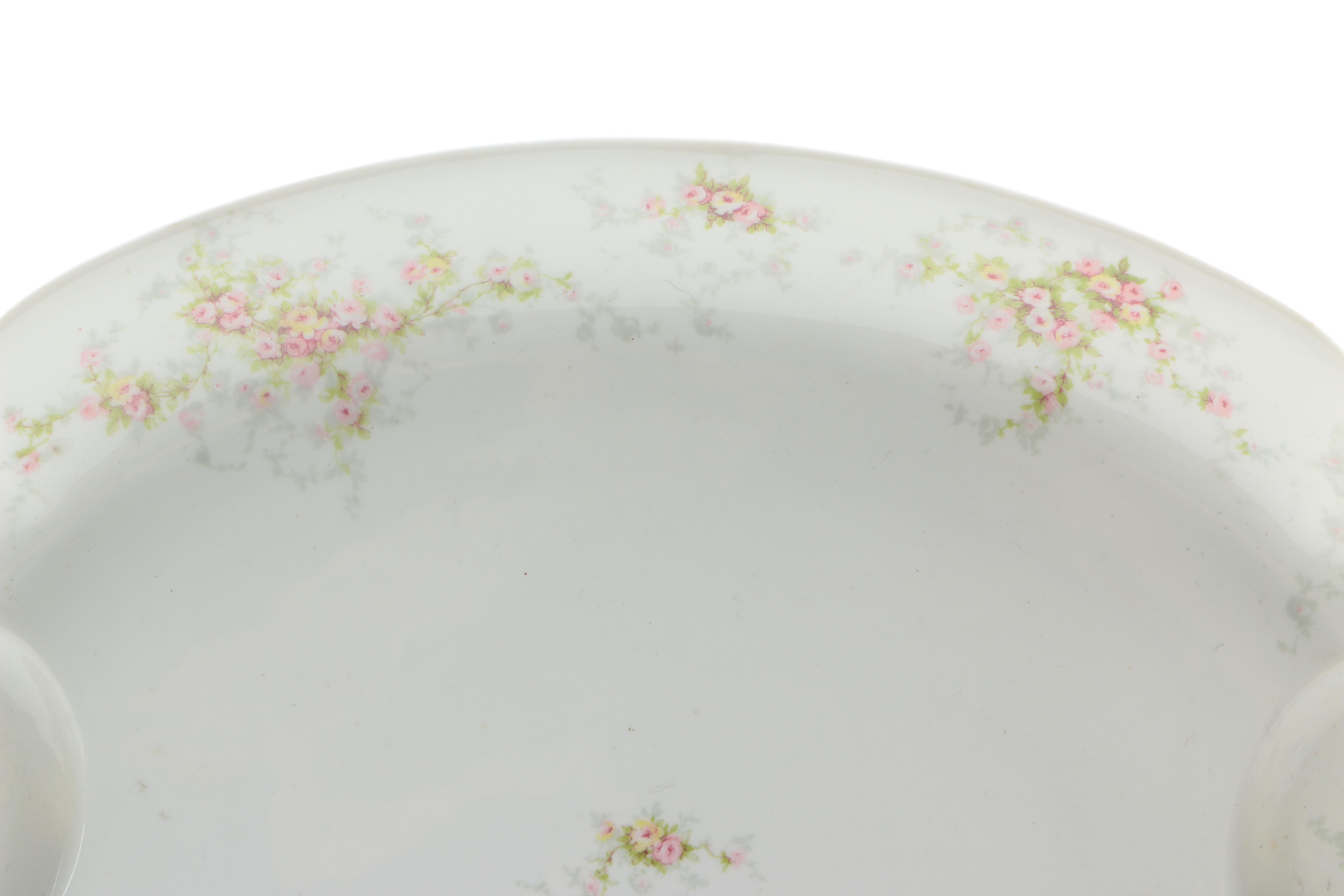 Limoges Porcelain Floral Serving Dish