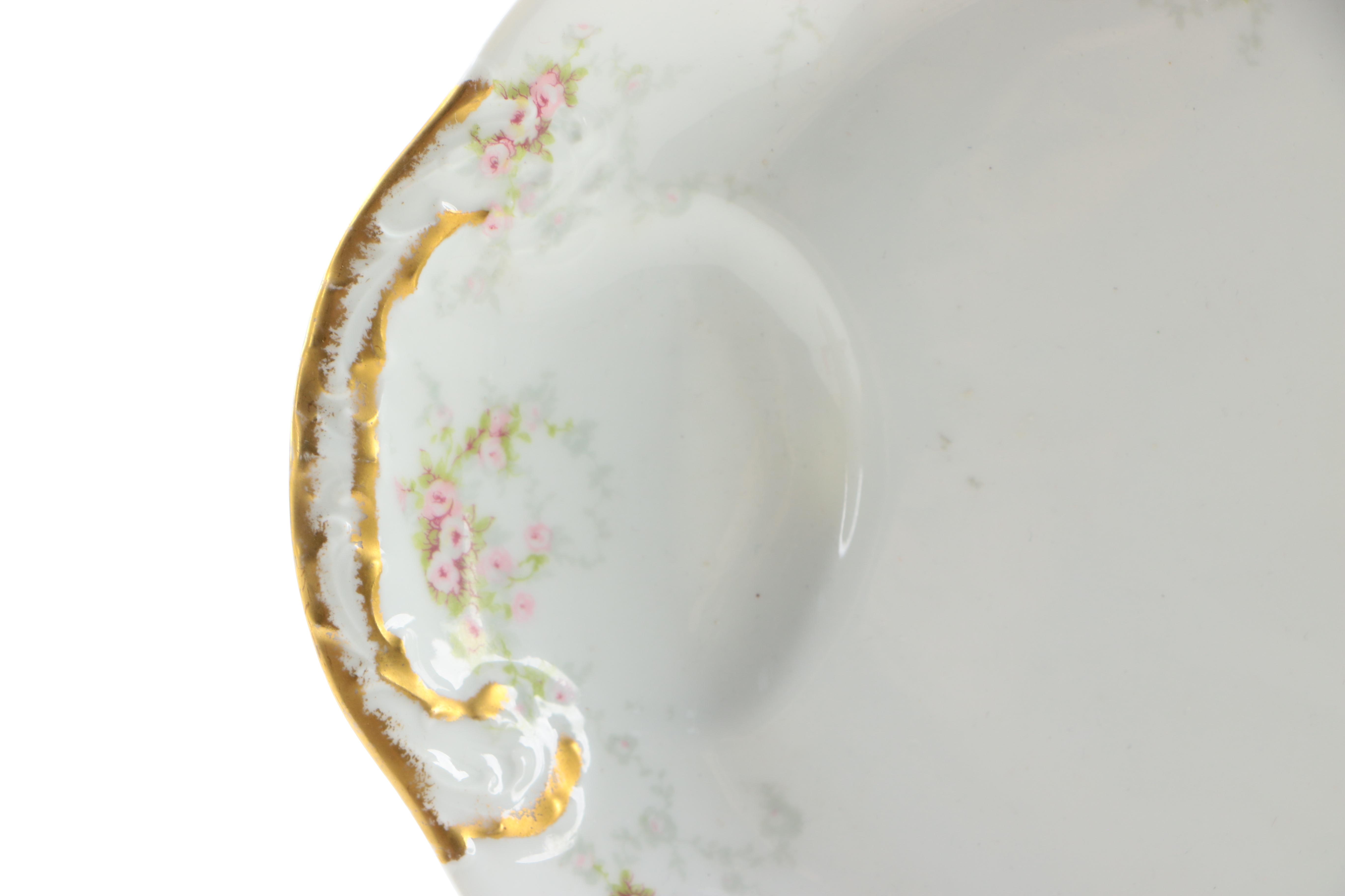 Limoges Porcelain Floral Serving Dish