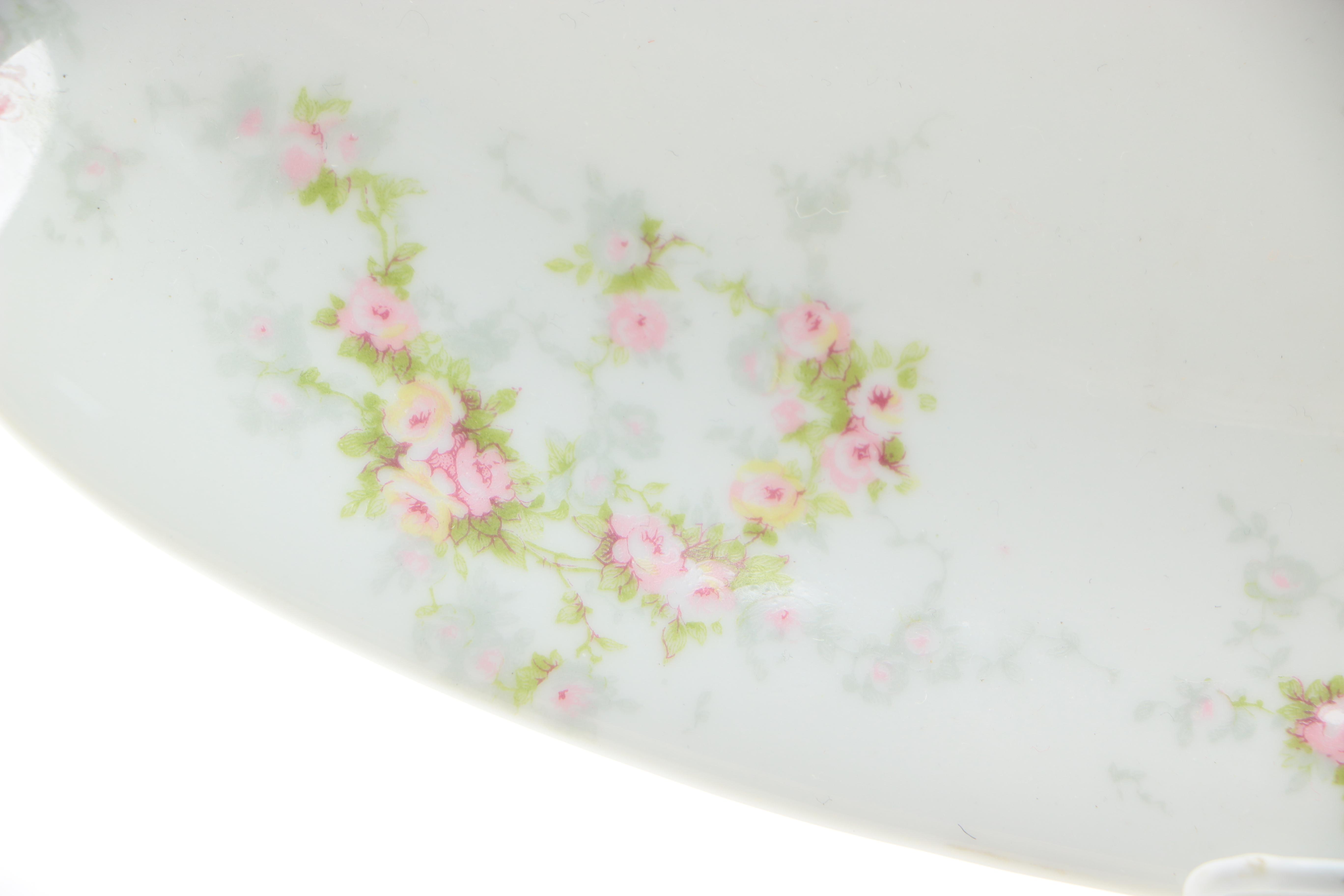 Limoges Porcelain Floral Serving Dish
