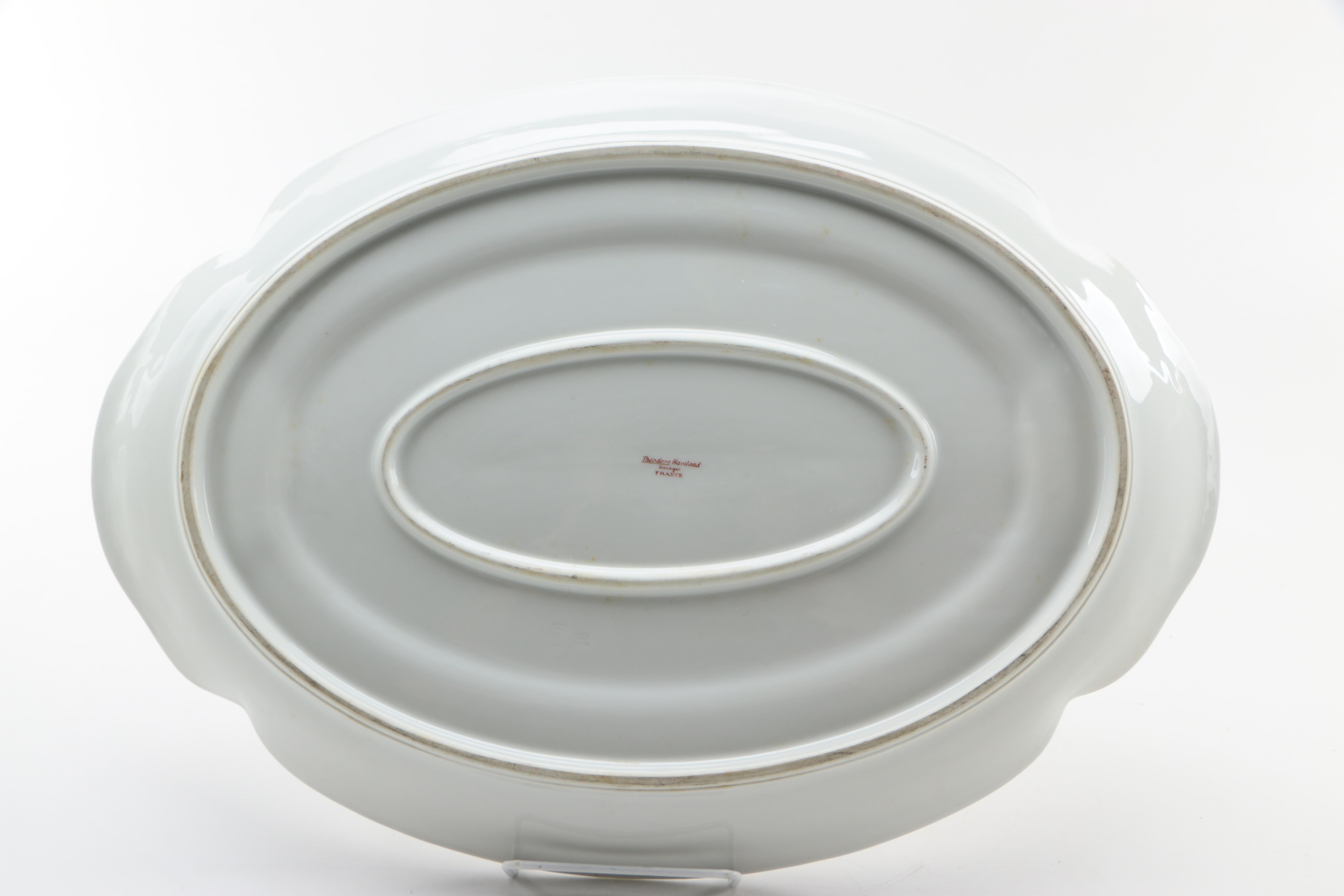 Limoges Porcelain Floral Serving Dish