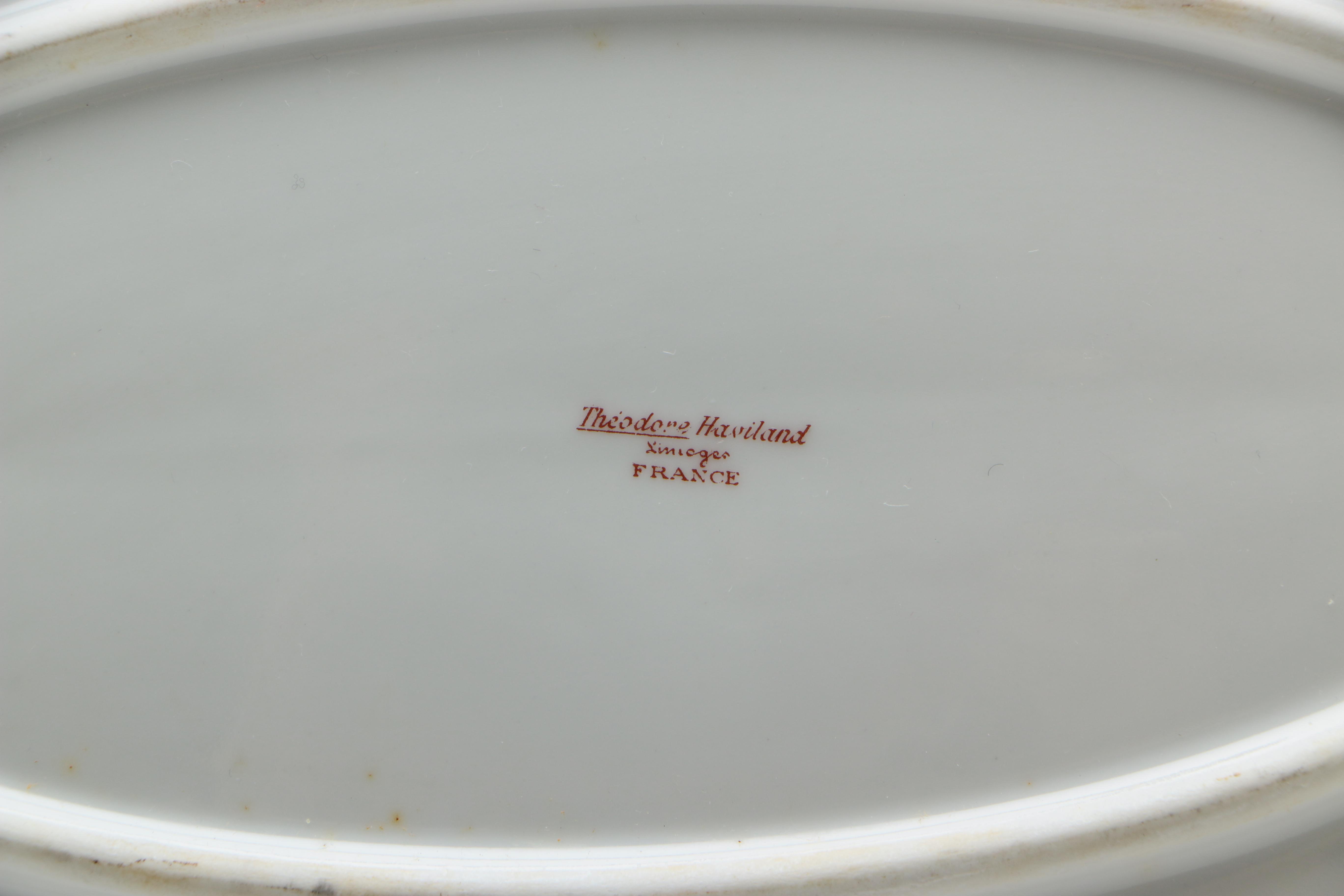 Limoges Porcelain Floral Serving Dish