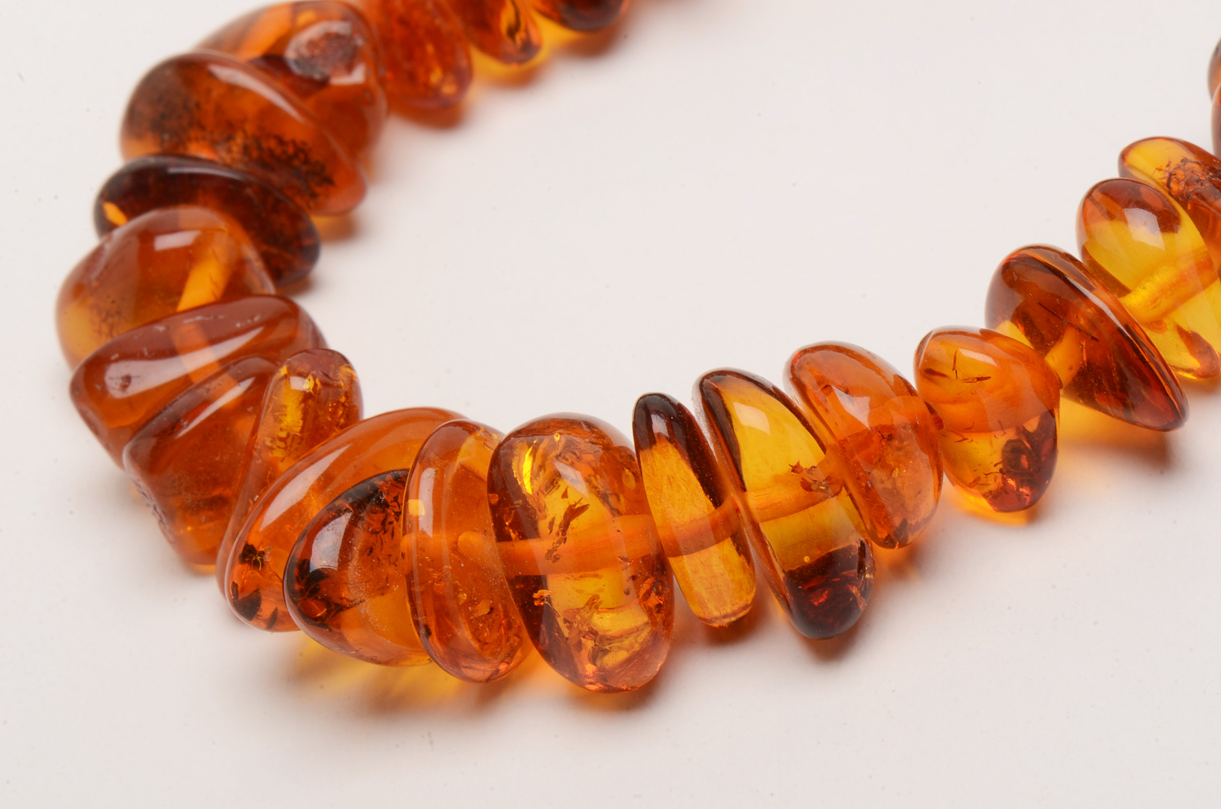 Amber Necklace with Earrings and Brooch in Sterling Settings