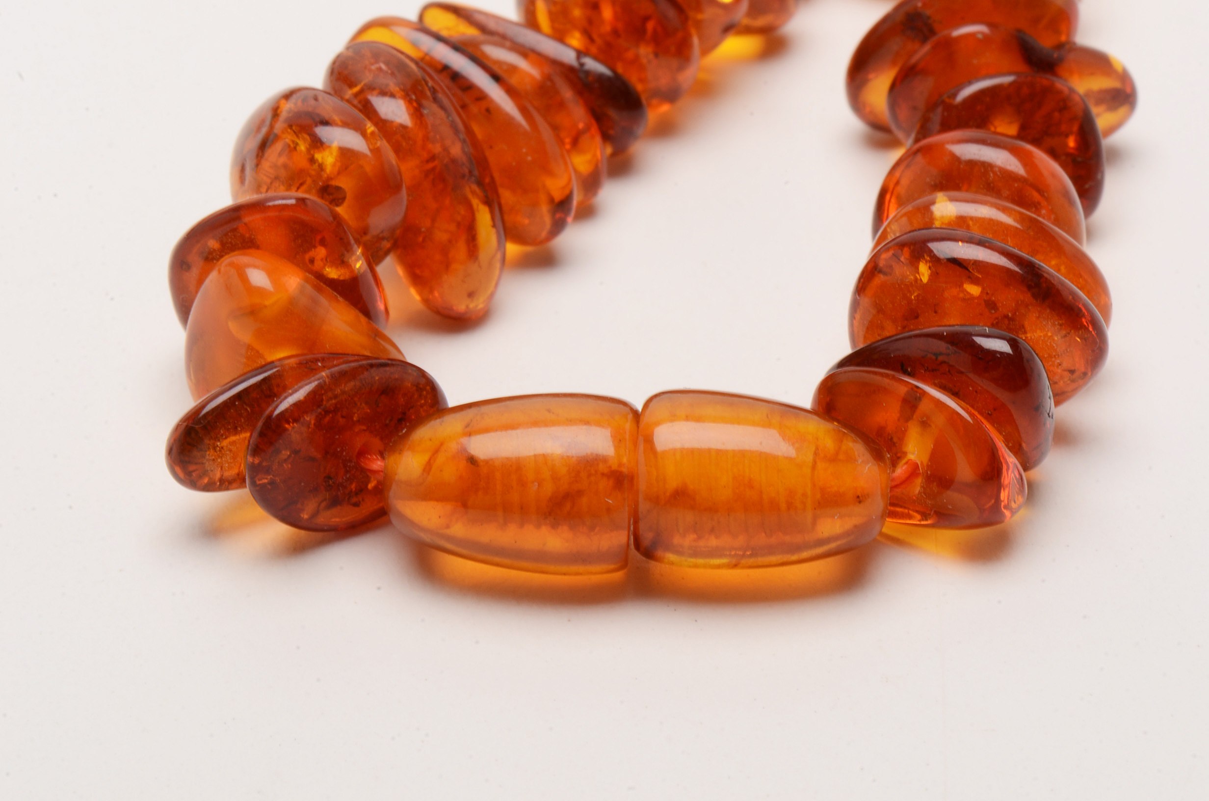 Amber Necklace with Earrings and Brooch in Sterling Settings