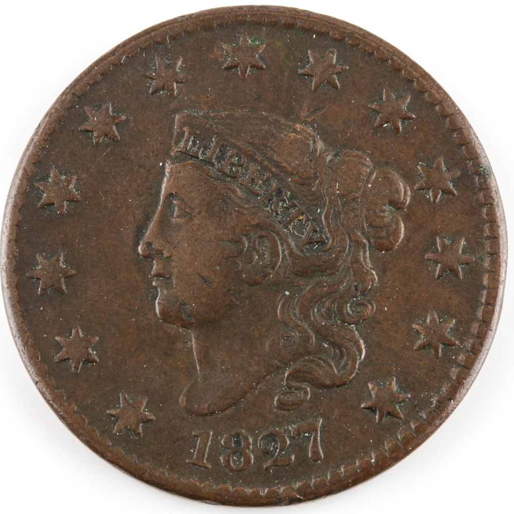 1827 Coronet Head Cent