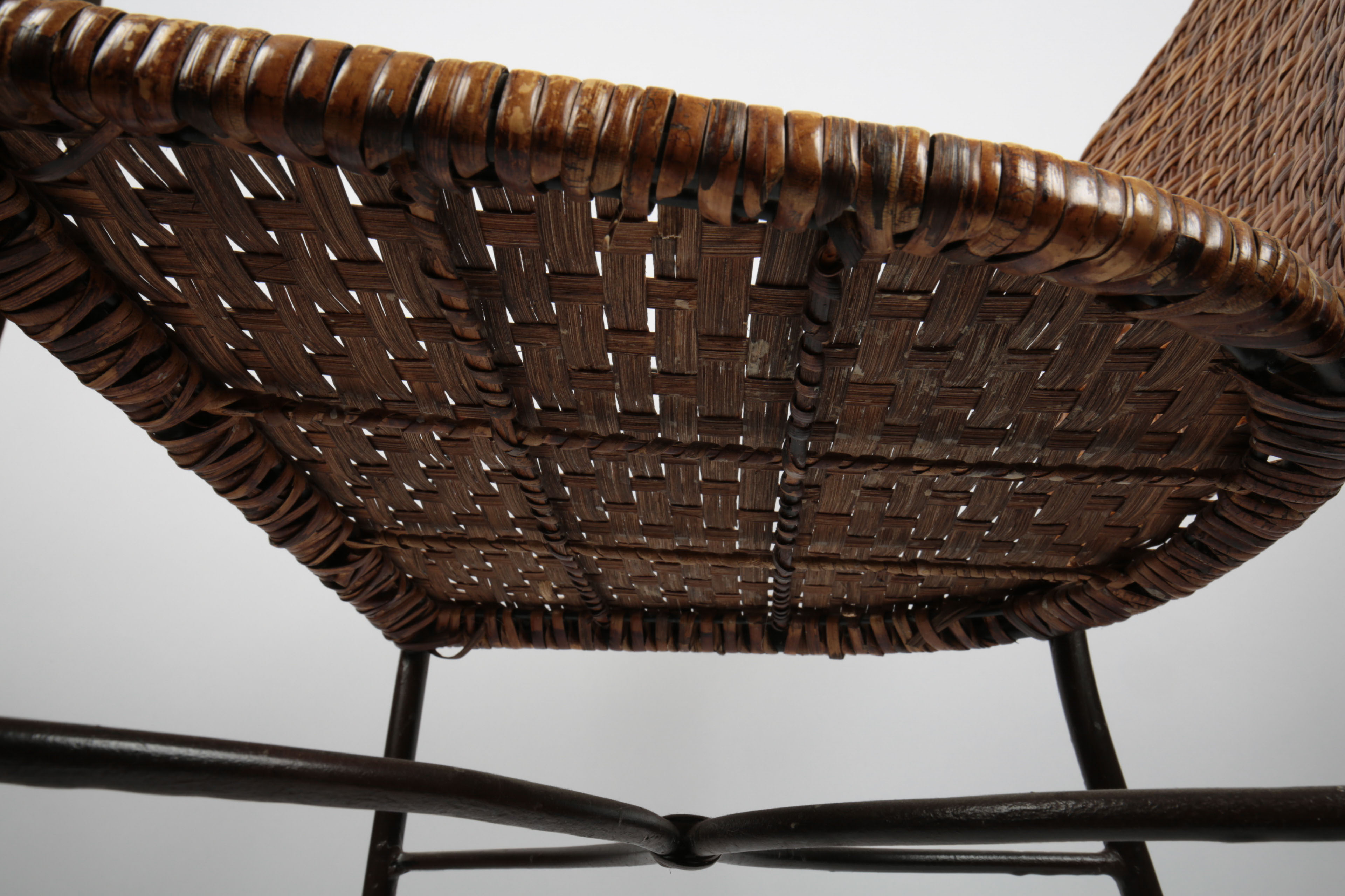 Pair of Rattan and Metal Barstools