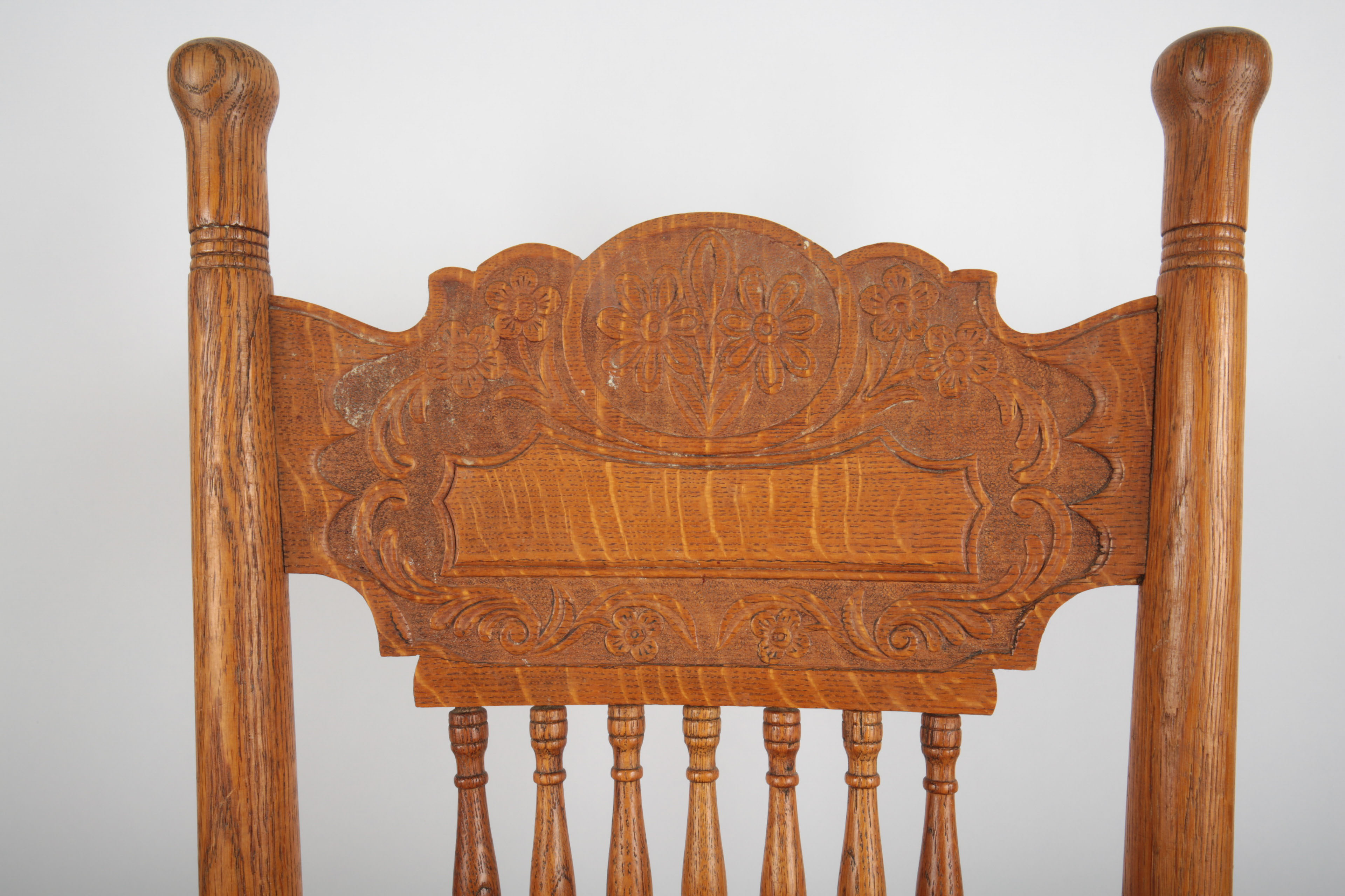 Vintage Press-Back Golden Oak Highchair