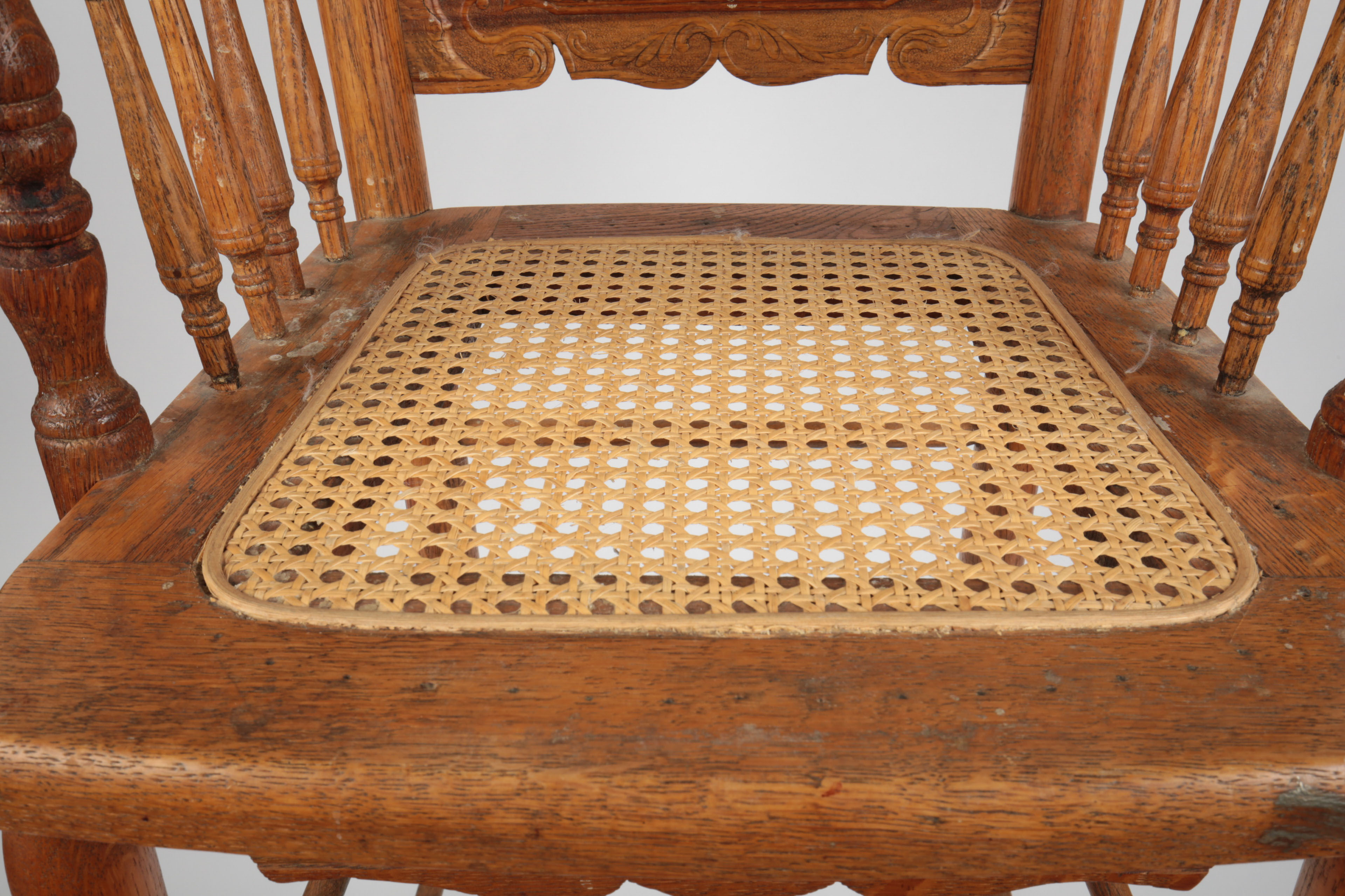 Vintage Press-Back Golden Oak Highchair