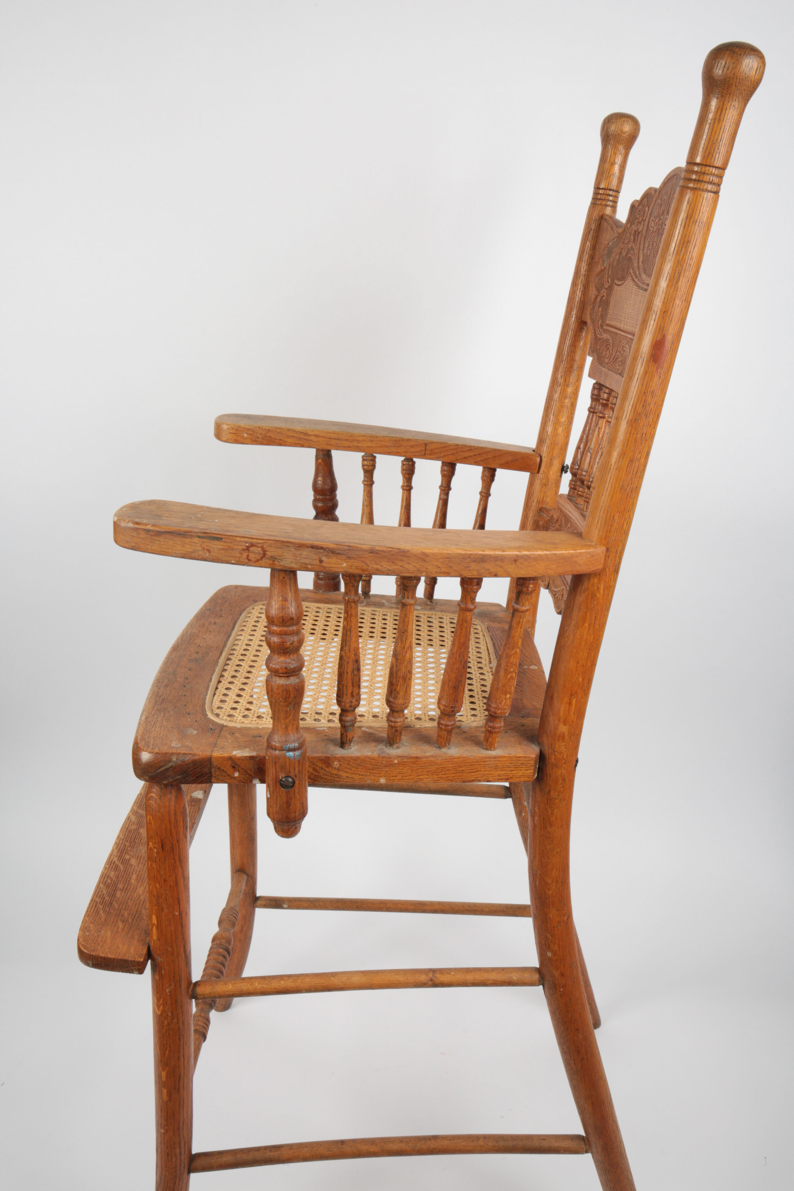 Vintage Press-Back Golden Oak Highchair