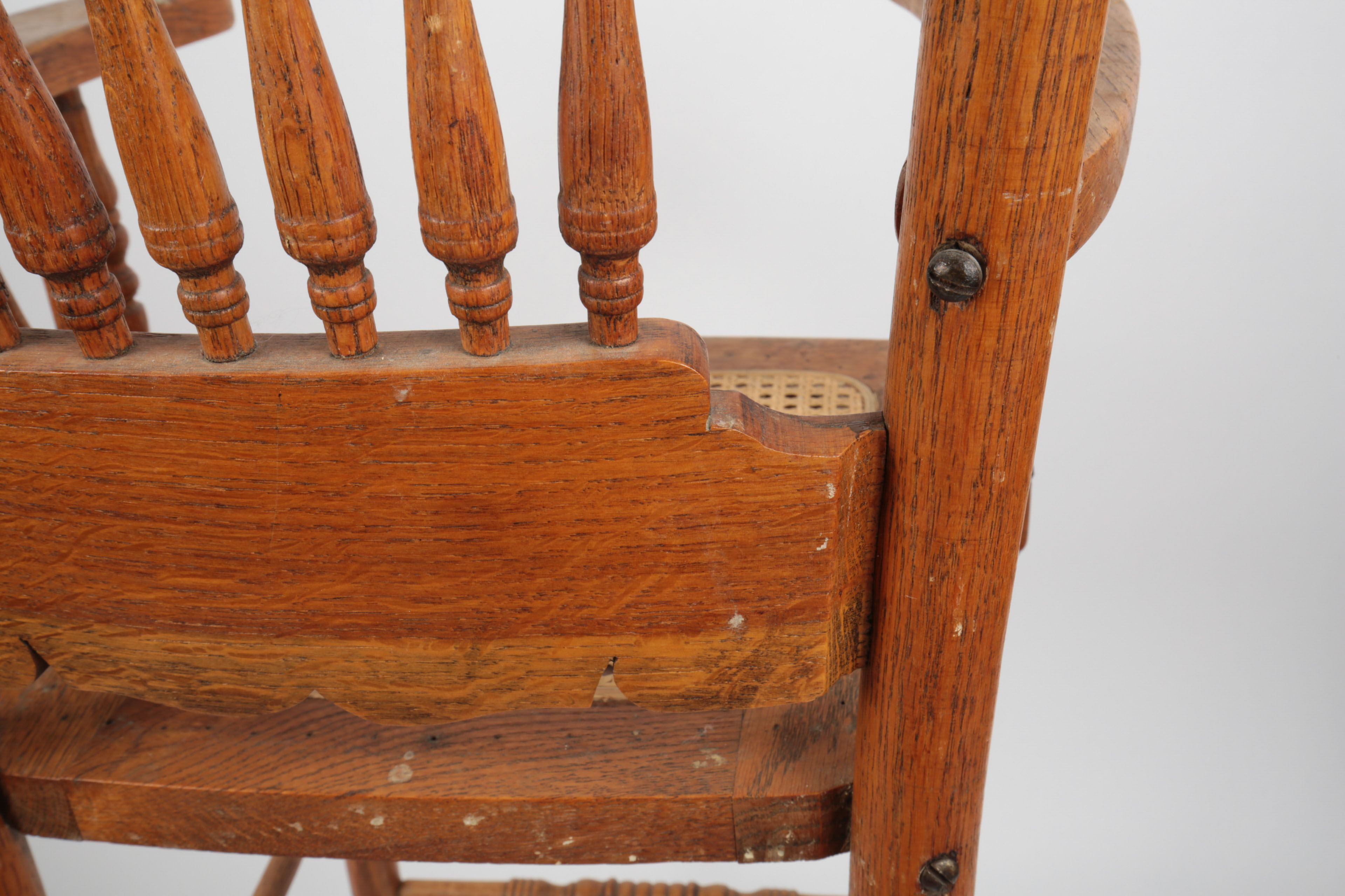 Vintage Press-Back Golden Oak Highchair