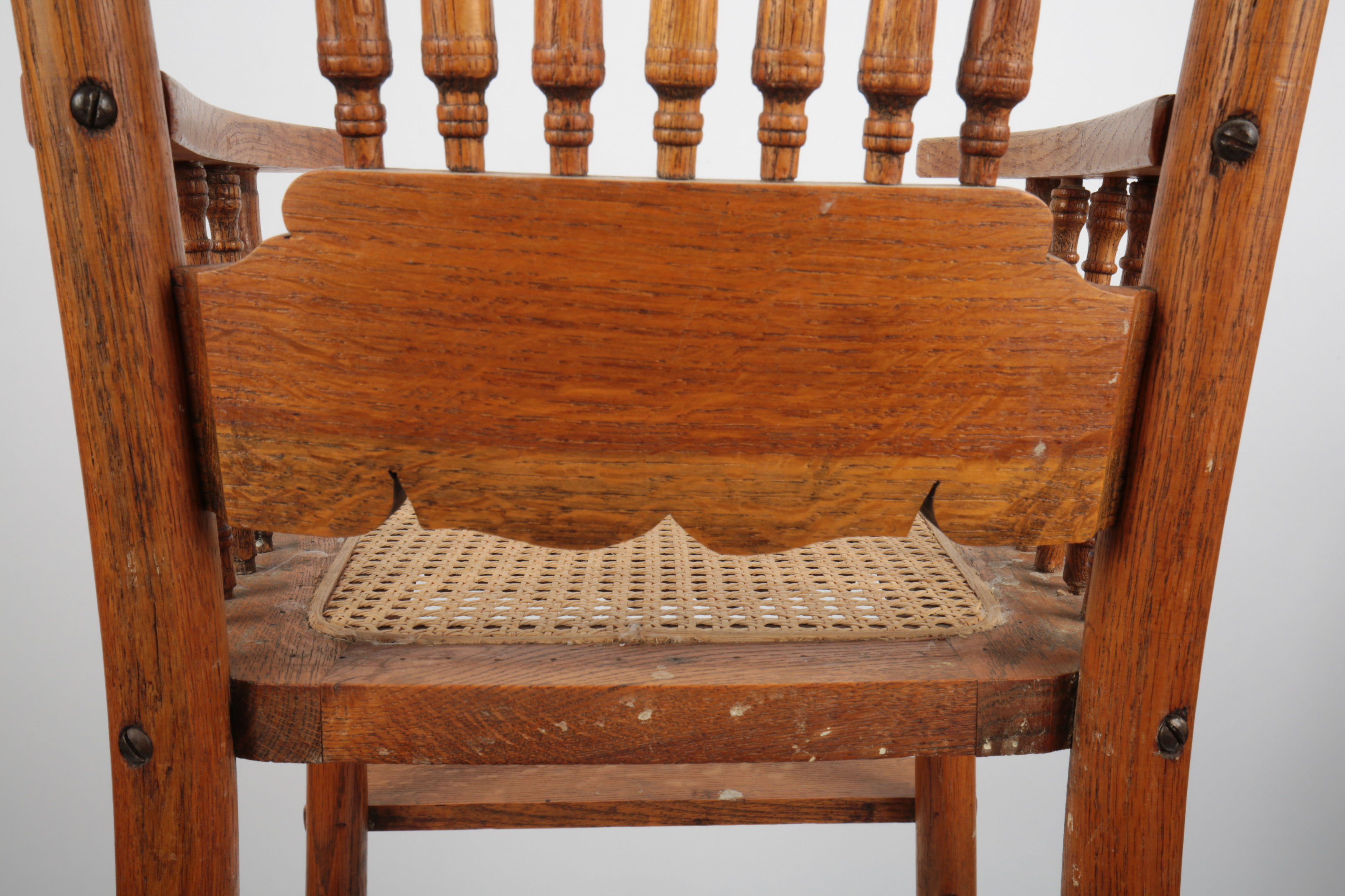 Vintage Press-Back Golden Oak Highchair