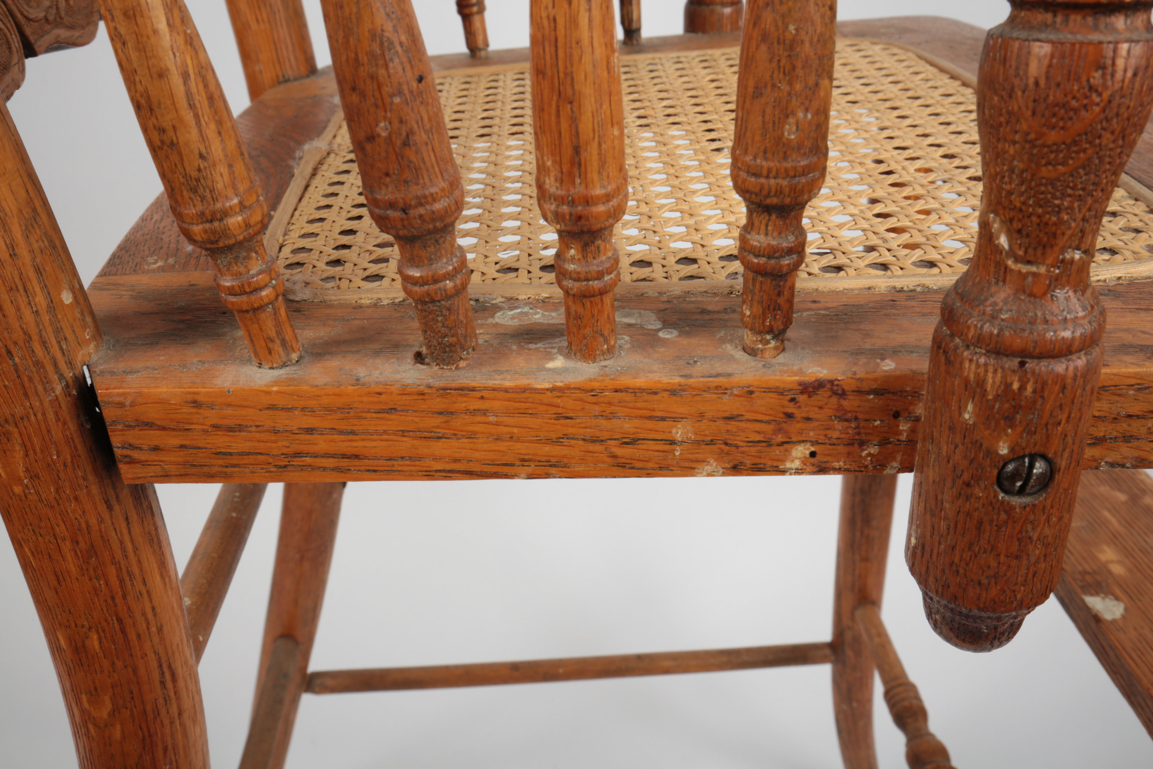 Vintage Press-Back Golden Oak Highchair