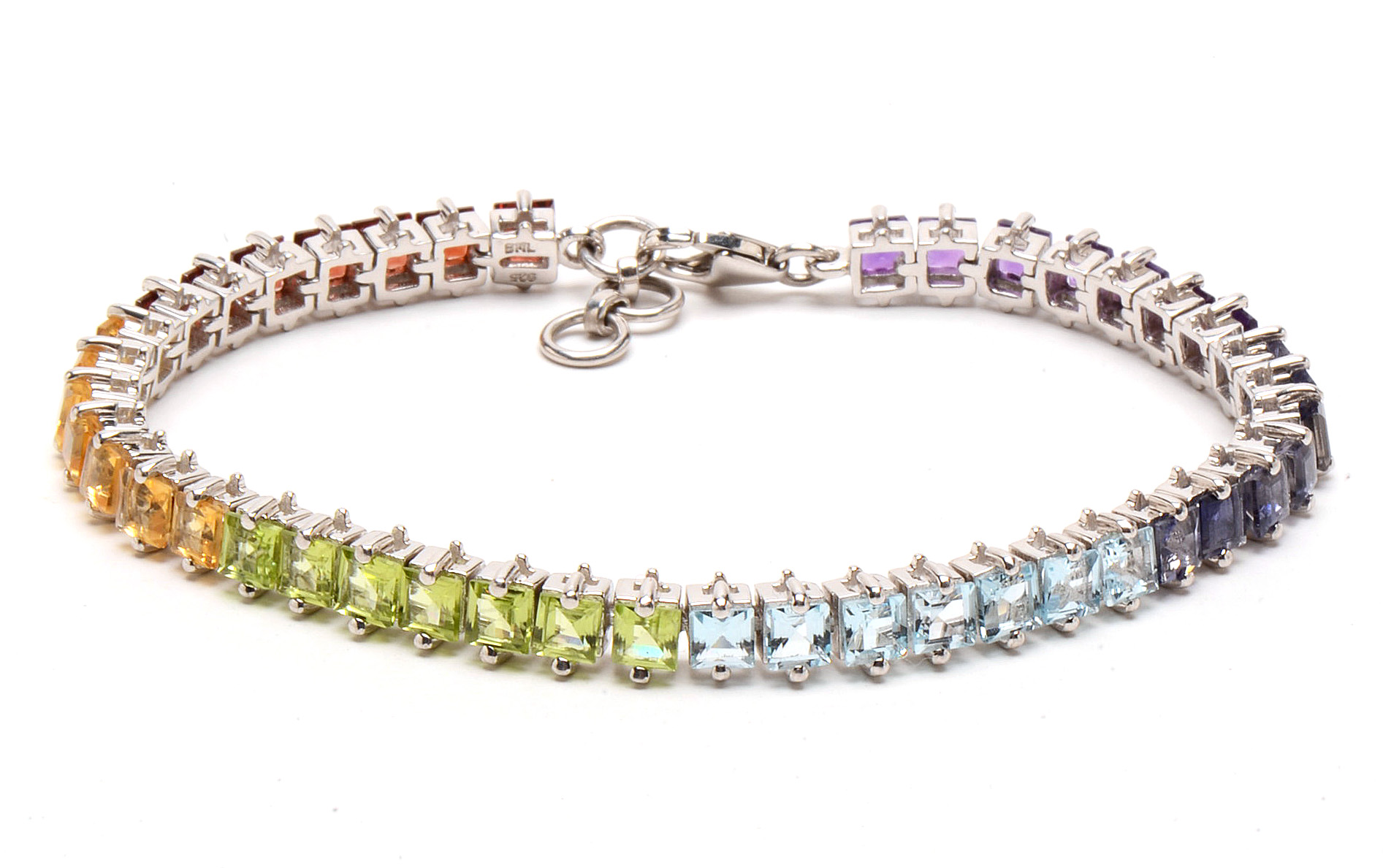 Silver Multi-Gemstone Bracelet and Ring