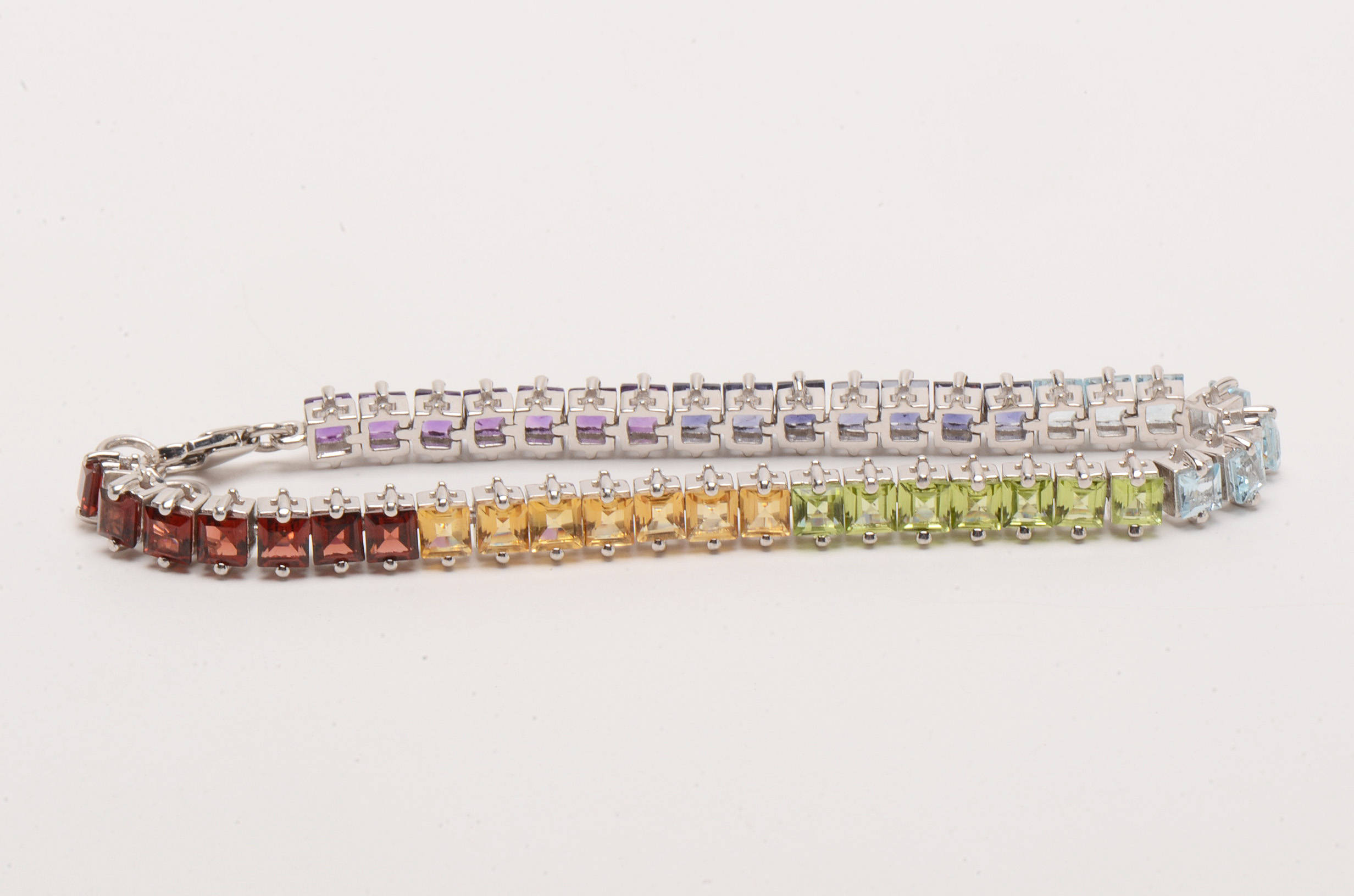 Silver Multi-Gemstone Bracelet and Ring