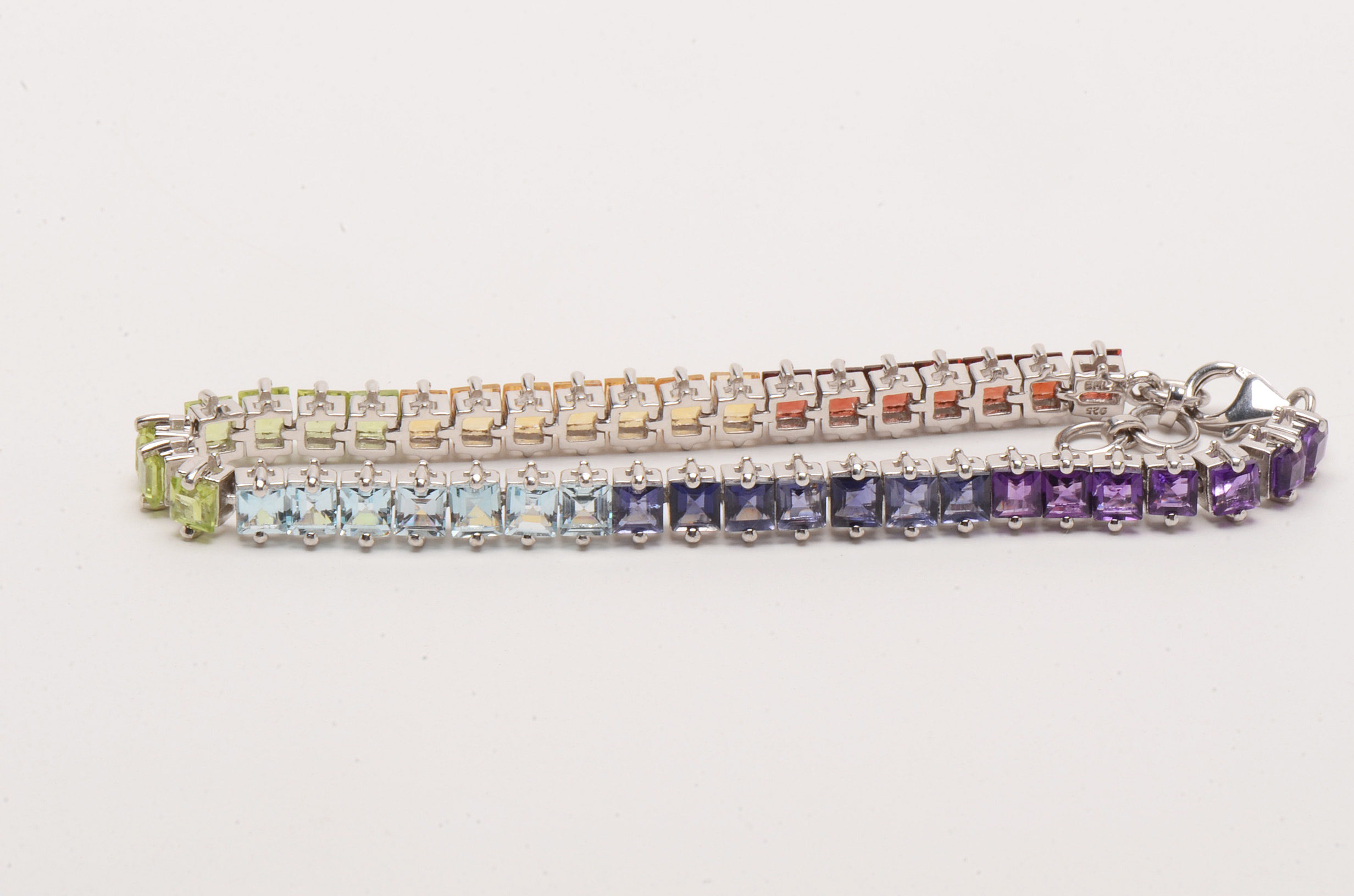 Silver Multi-Gemstone Bracelet and Ring