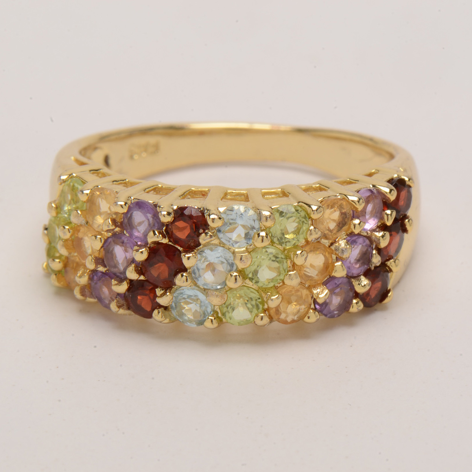 Silver Multi-Gemstone Bracelet and Ring